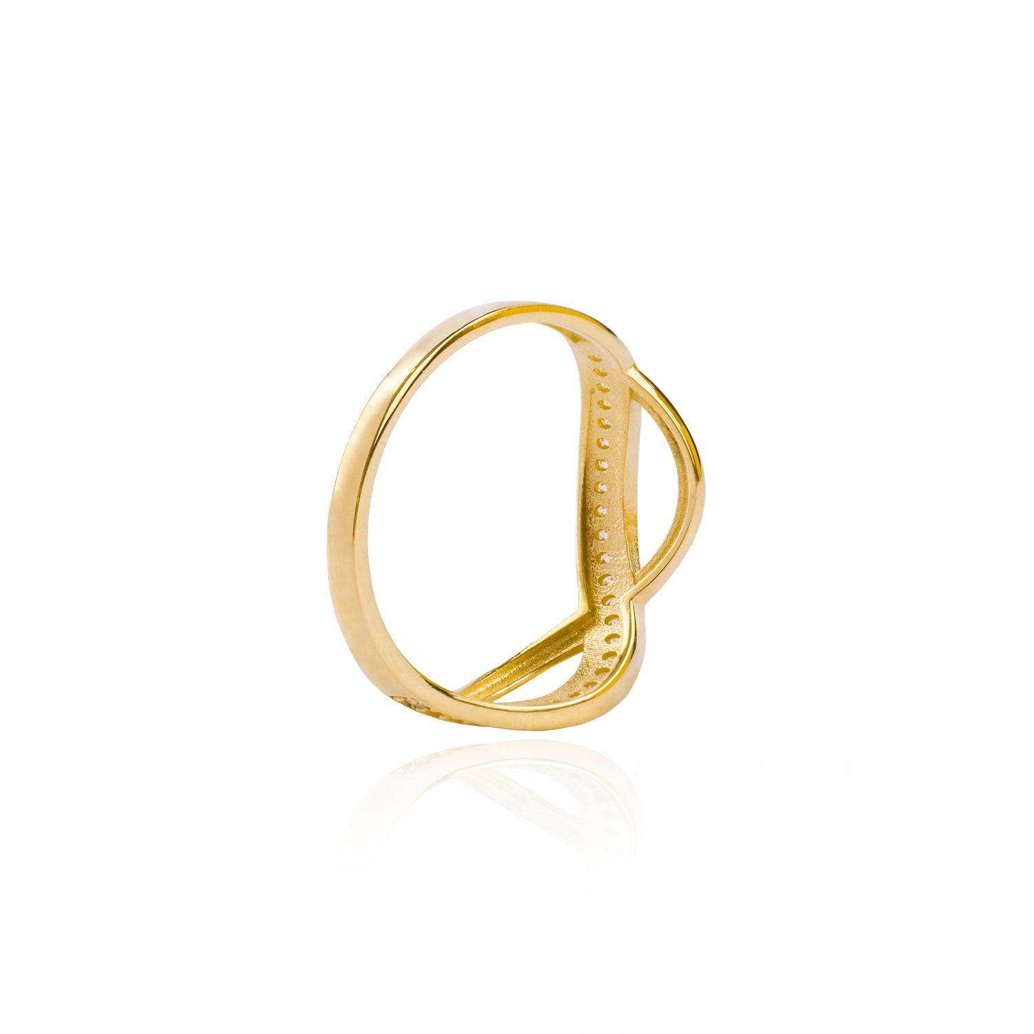 Anillo de Oro 18kt Circon Ondas-1