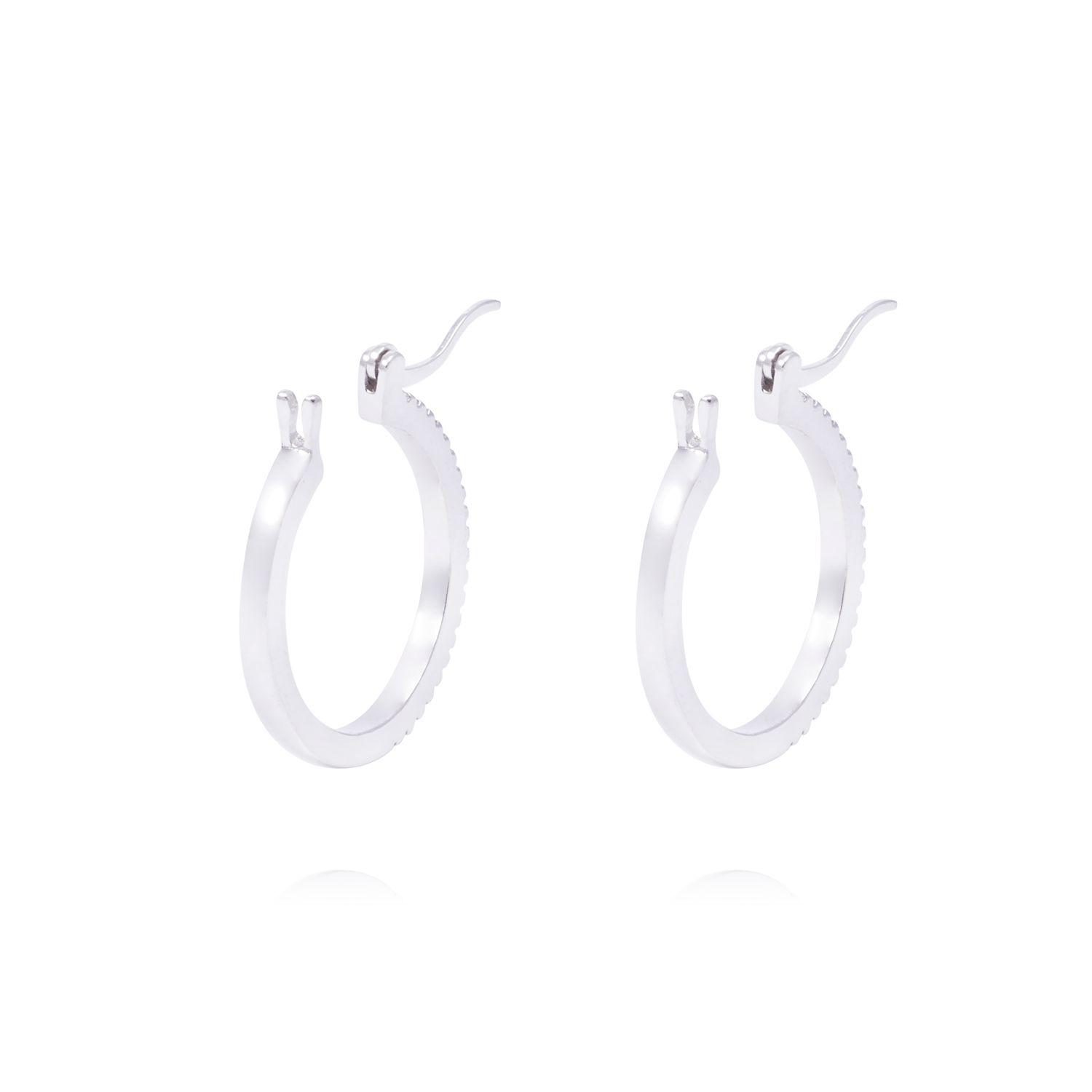 Aros Plata Esterlina 925 Argollas Circonitas en Pavé-2