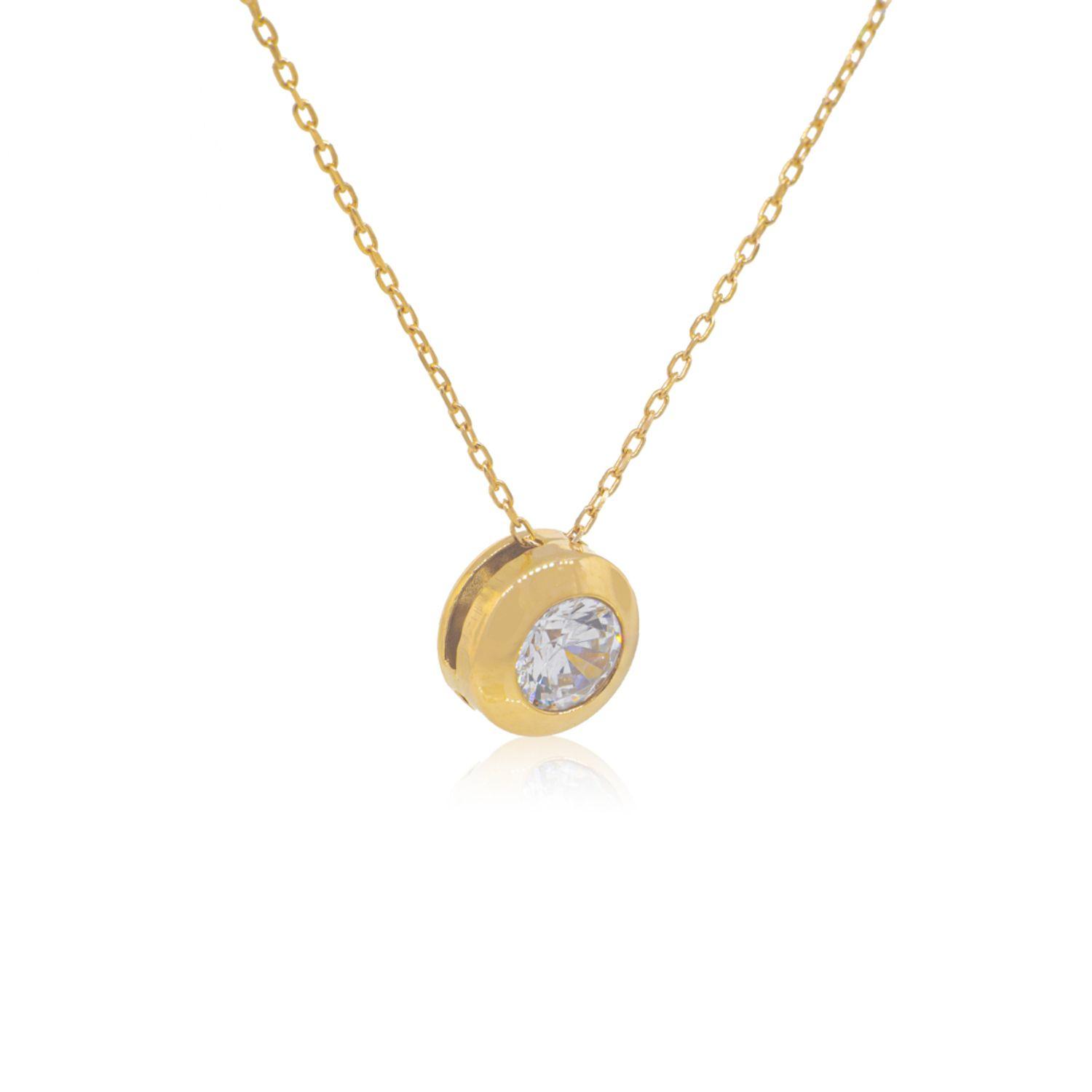 Collar de Oro 18kt Punto de Luz en Circon-0