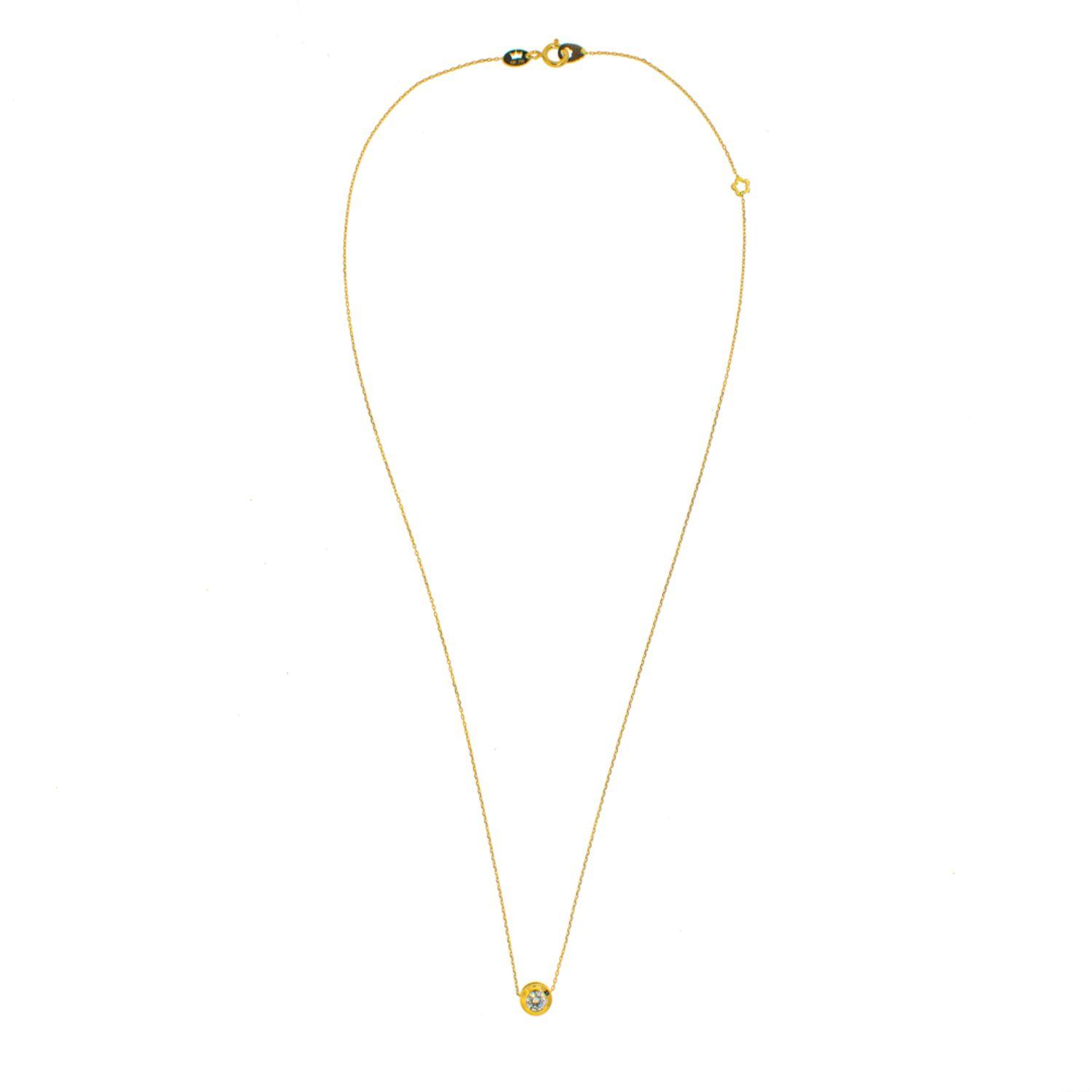 Collar de Oro 18kt Punto de Luz en Circon-1