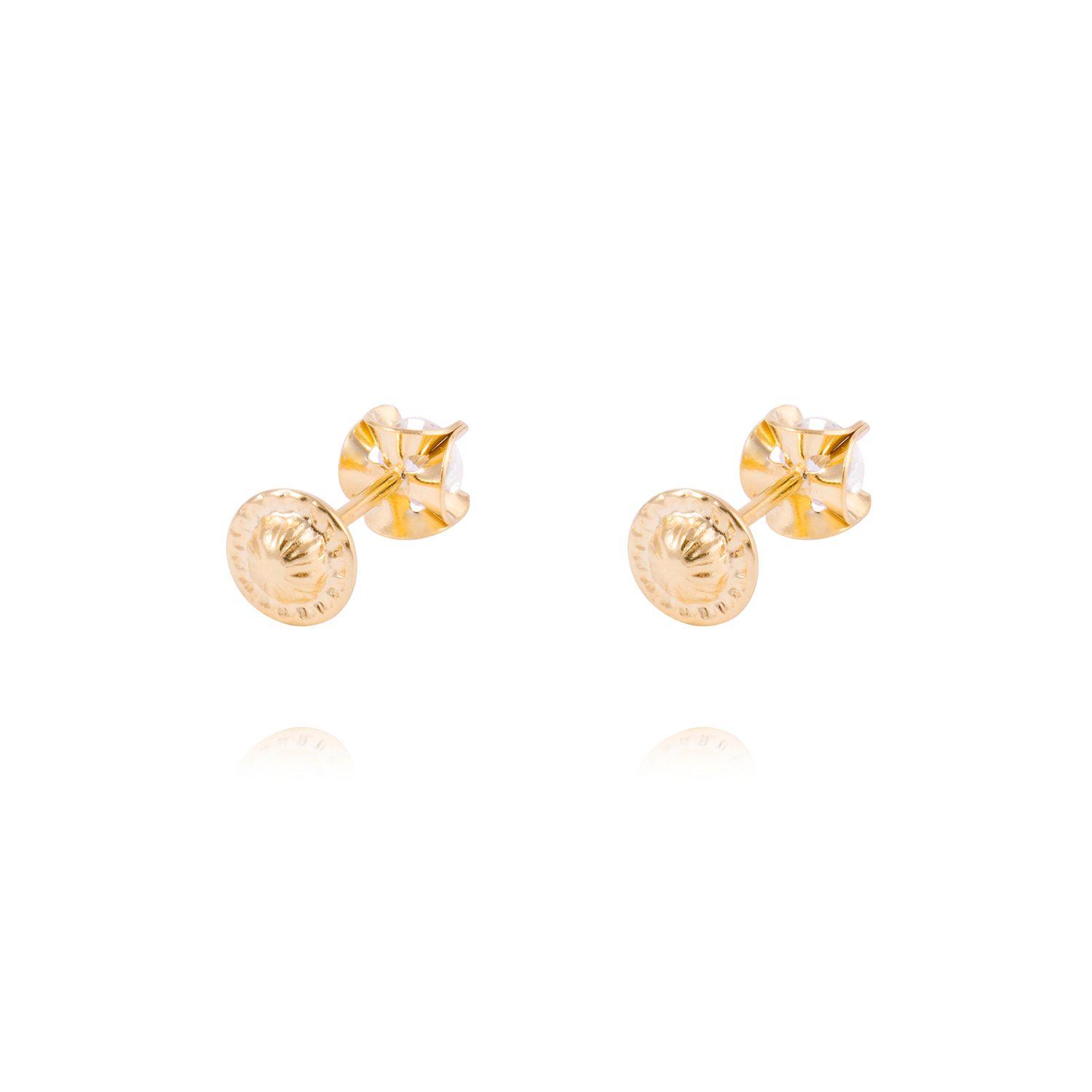 Aros de Oro 18kt Circón 3,5MM-2