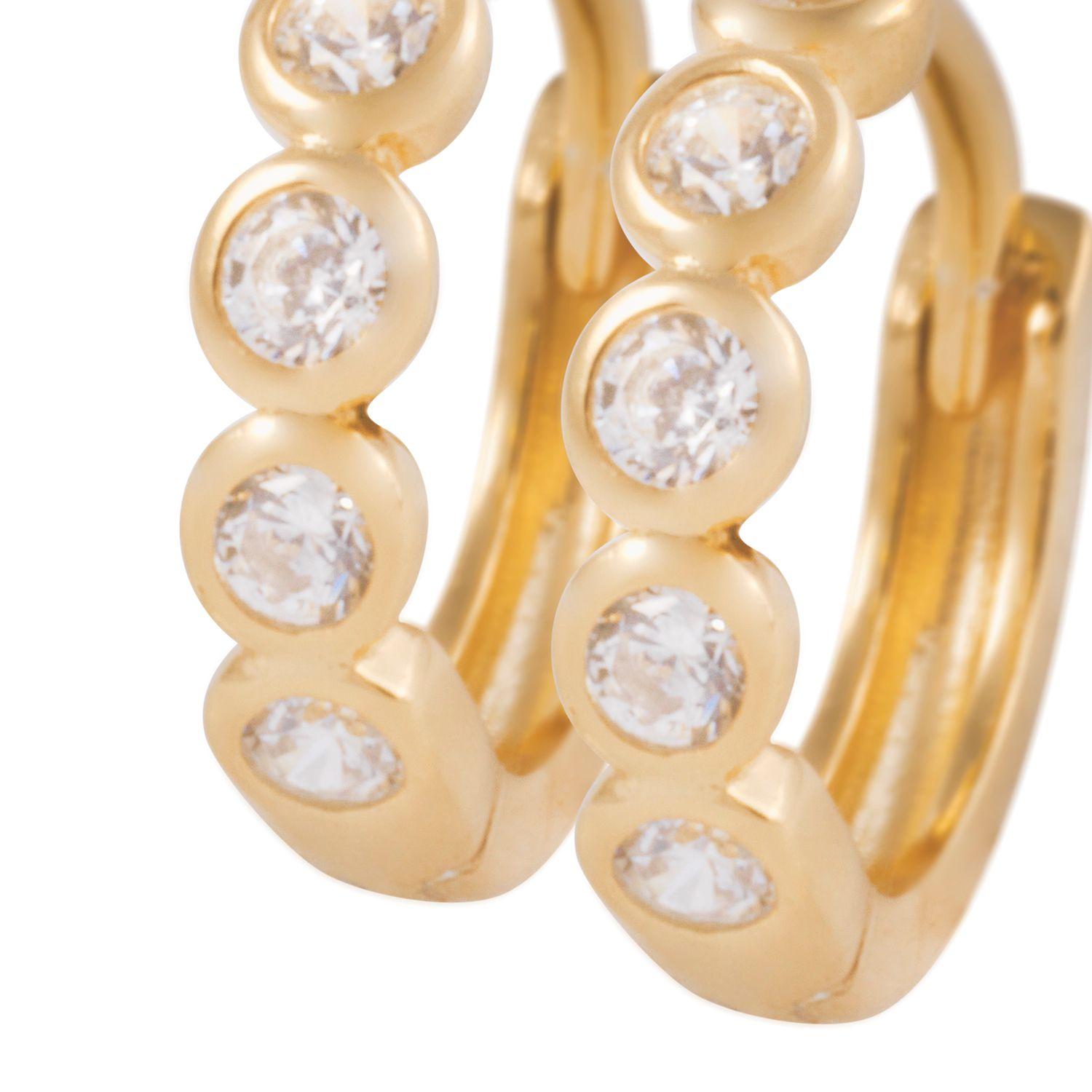 Aros de Plata Esterlina 925 Argollas circulos Bañado en Oro 14kt-1