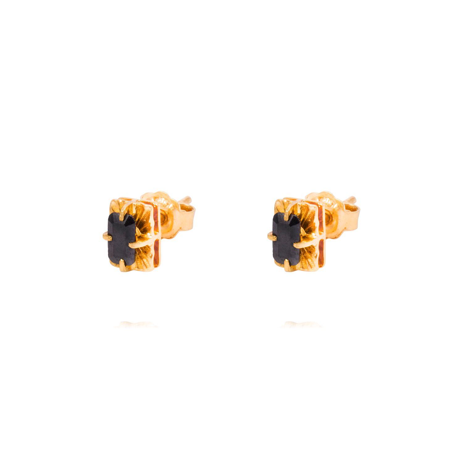Aros Oro Amarillo 18kt Onix 4,5 mm-1