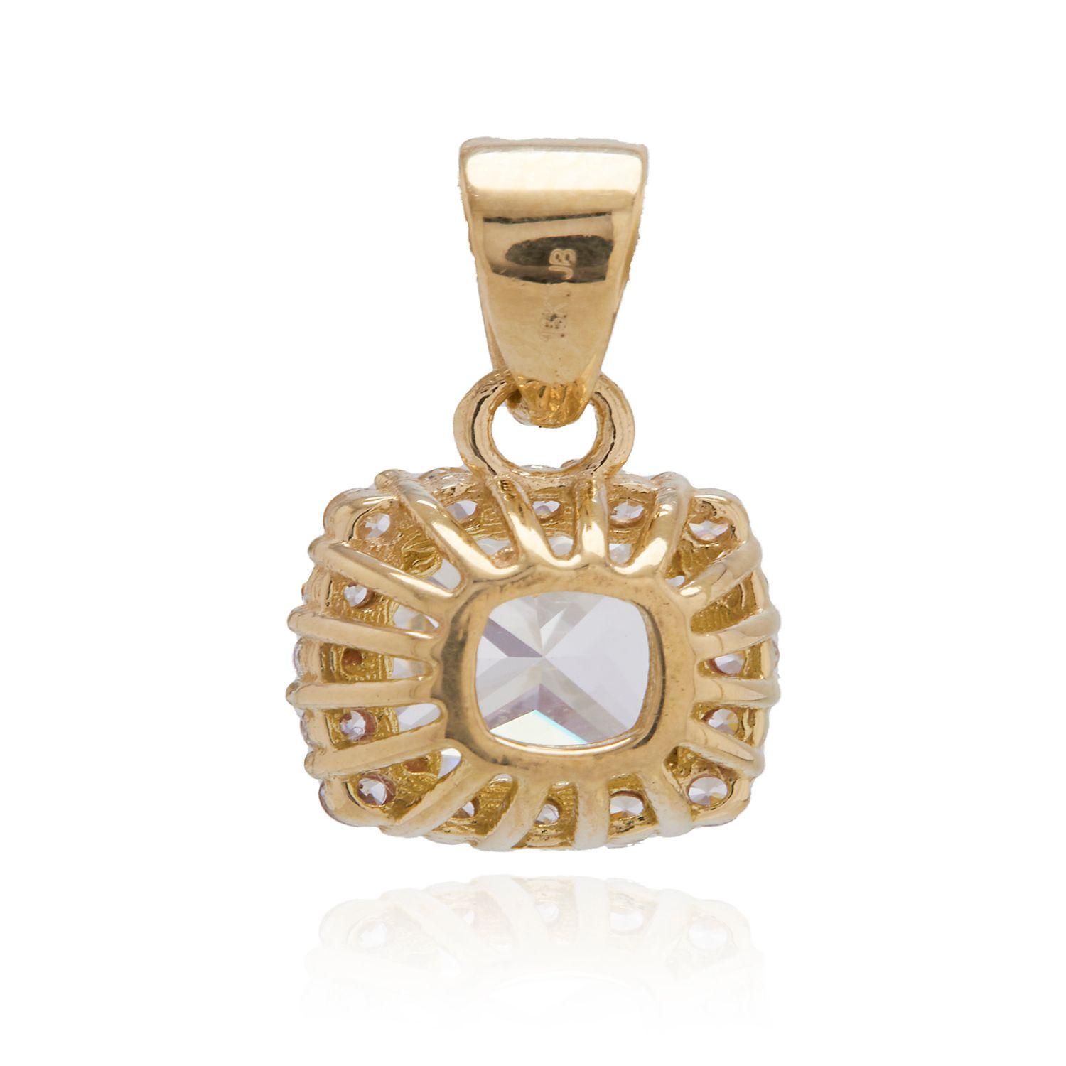 Colgante de Oro 18kt Circon Cuadrado-2