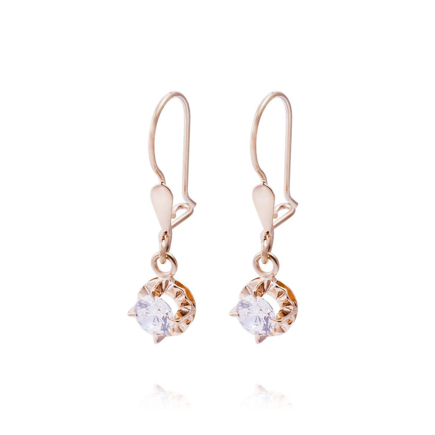 Aros Oro Miel 18kt Chatón Colgante-0