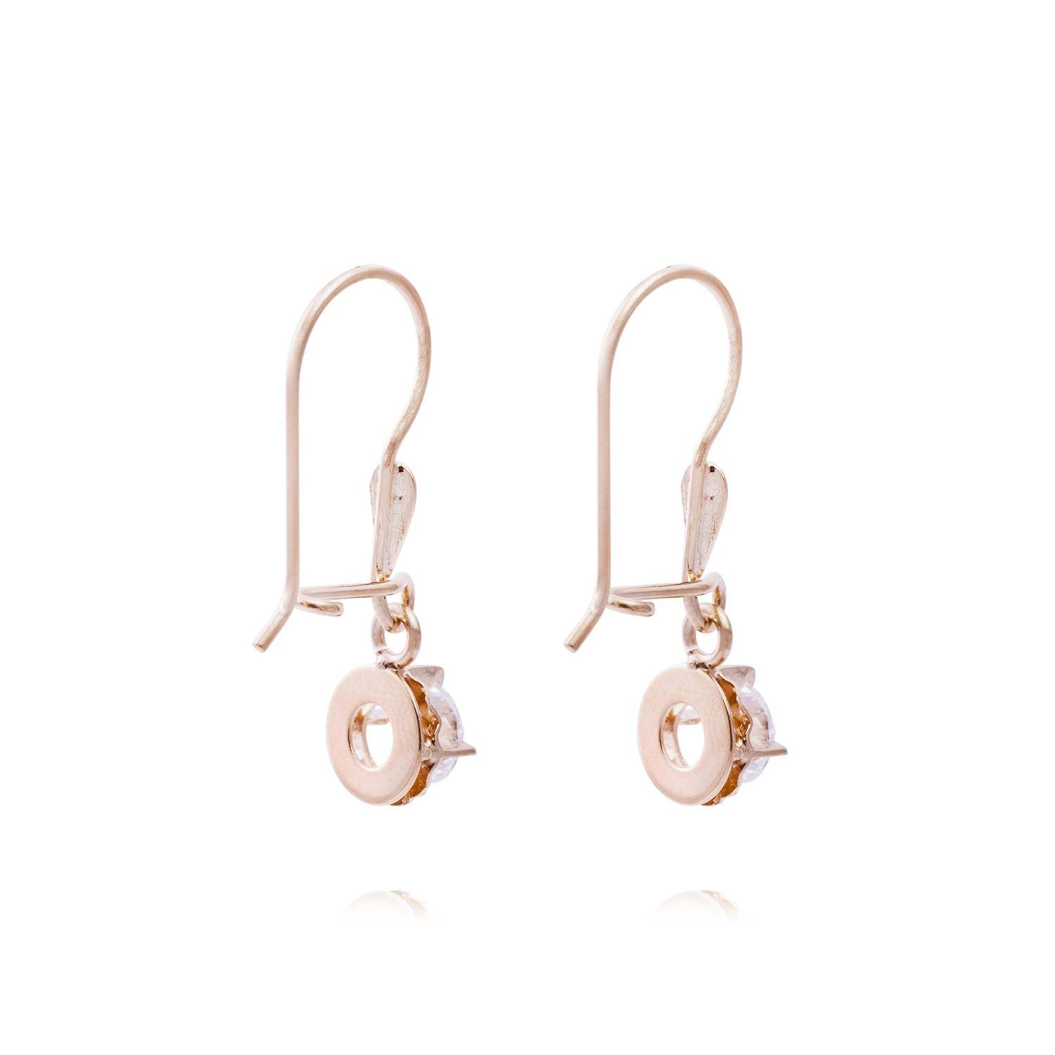 Aros Oro Miel 18kt Chatón Colgante-2