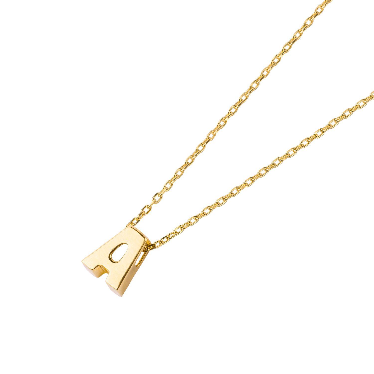 Collar de Oro 18kt Letra A-2