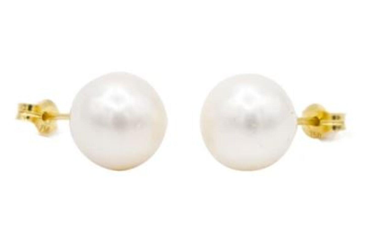 Aros de Oro 18kt  Perla Cultivada 10 mm-1