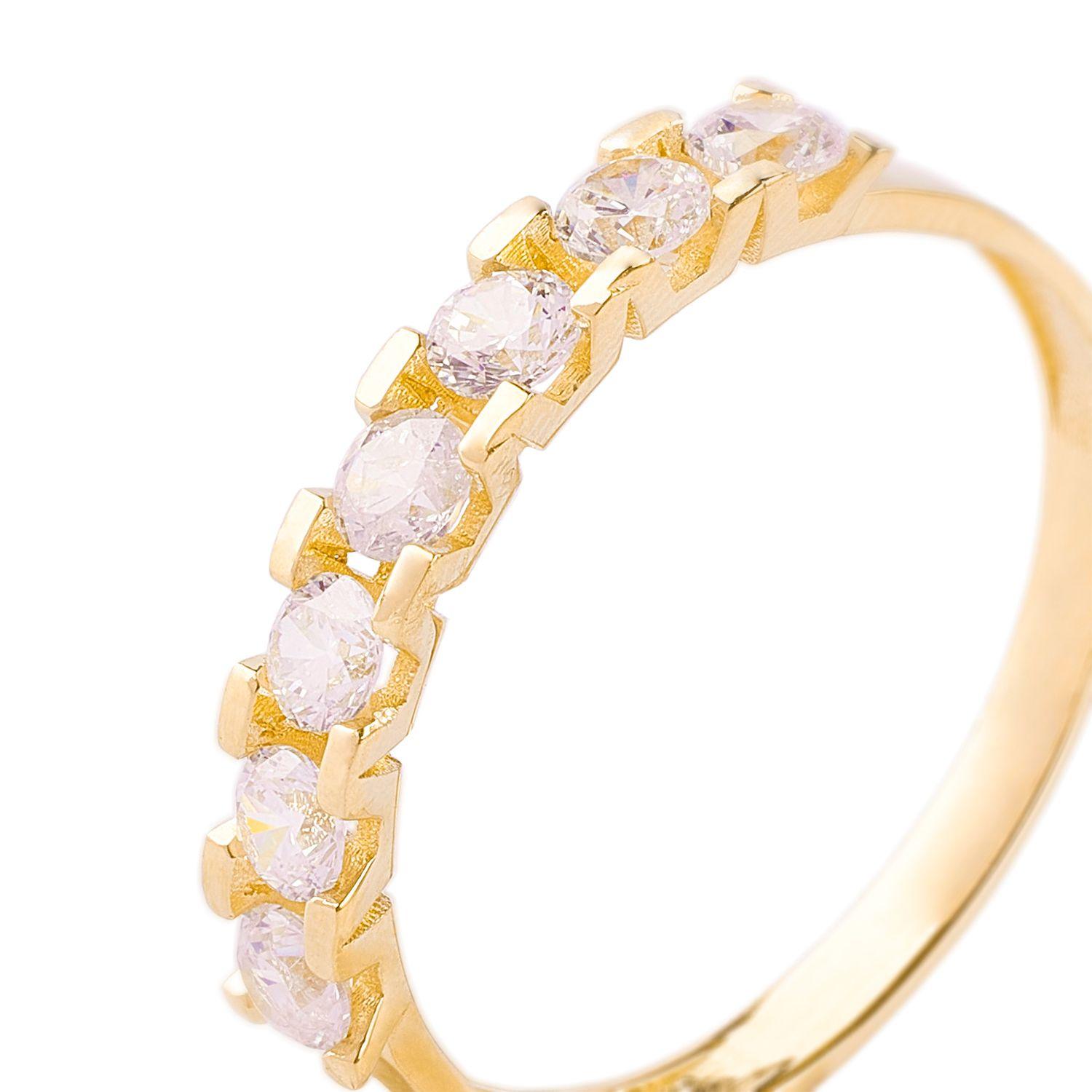Anillos de Oro 18kt Modelo 1/2 Cintillo Circón.-1