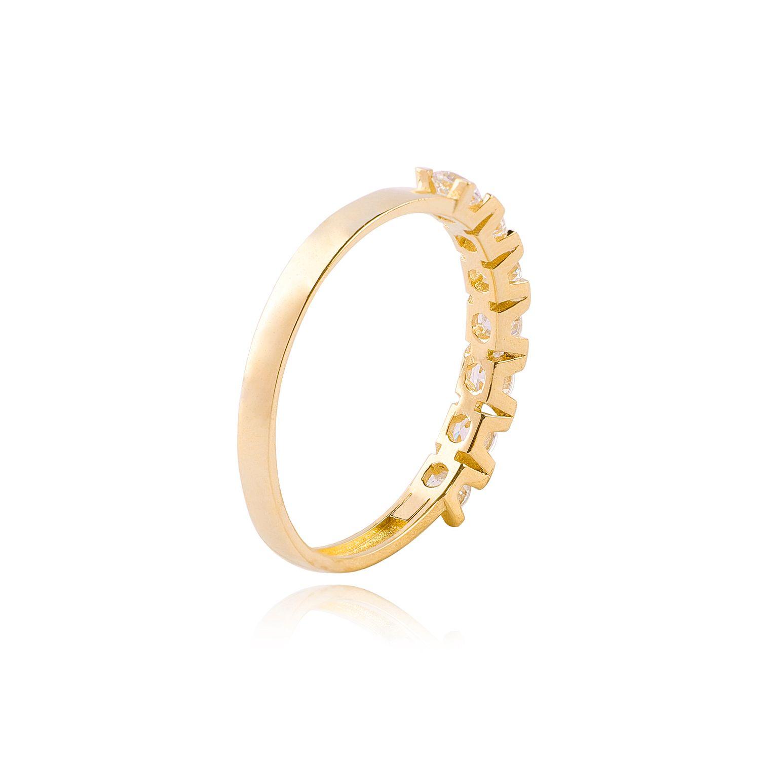 Anillos de Oro 18kt Modelo 1/2 Cintillo Circón.-2
