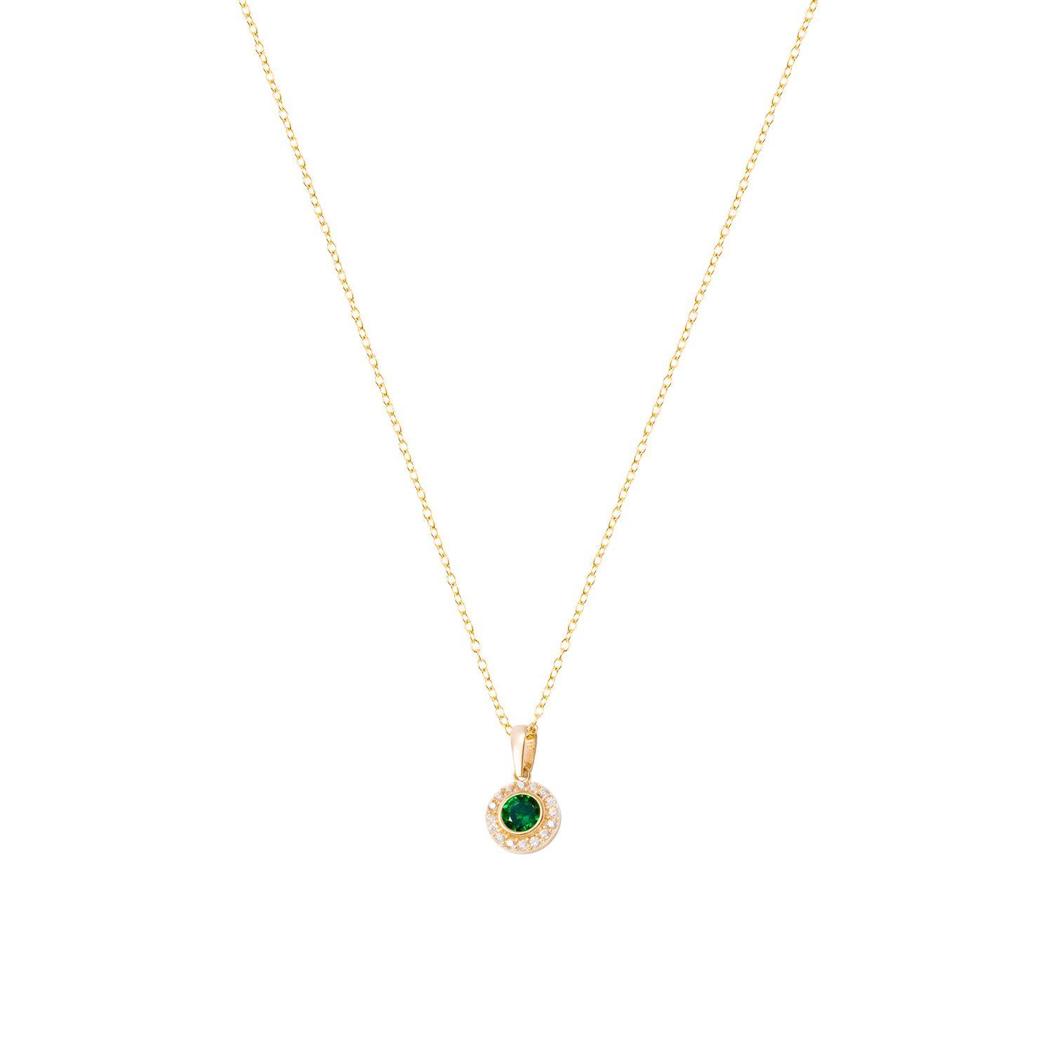 Collar de Oro de 18kt Circonitas Esmeralda-2