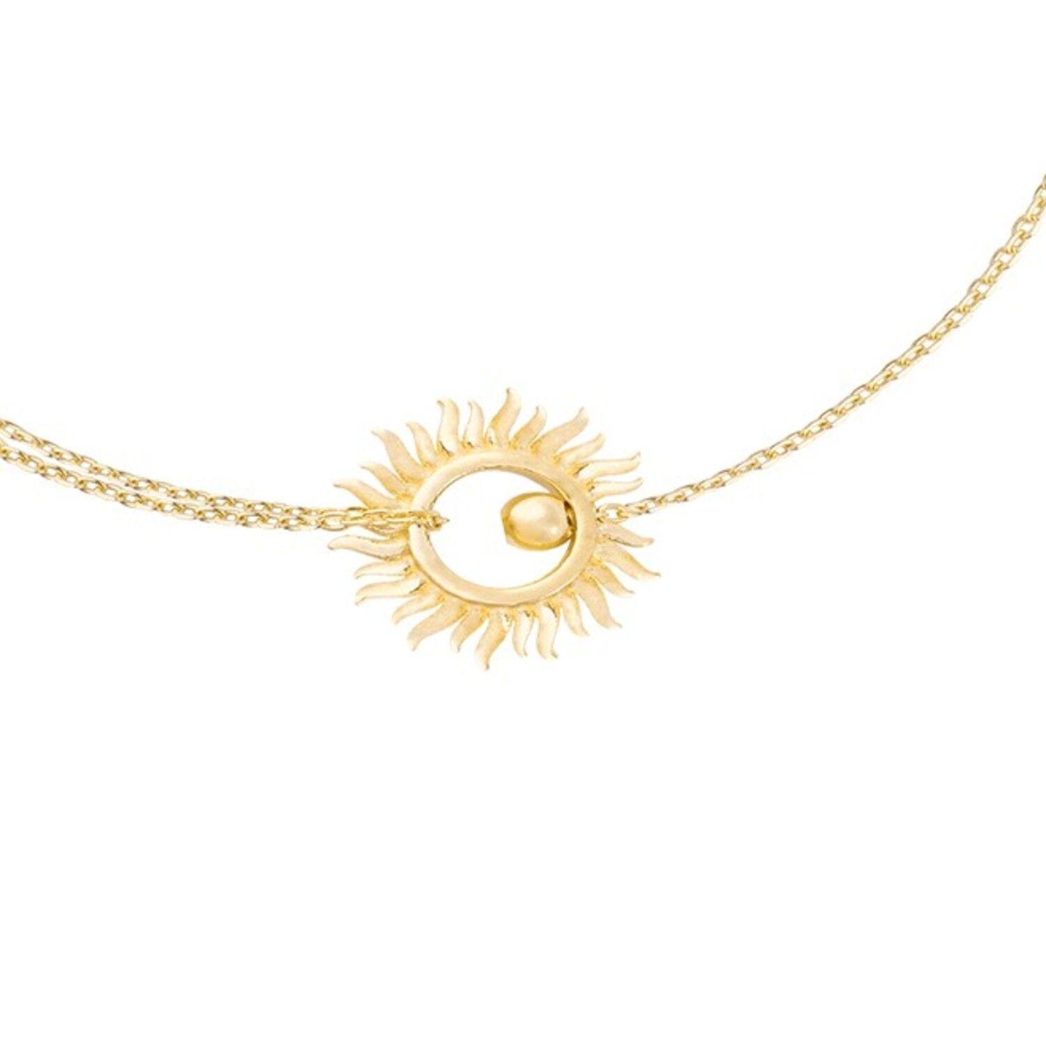 Pulsera de Plata Esterlina 925 Ojo Sol Revestido en Oro 18kt-2