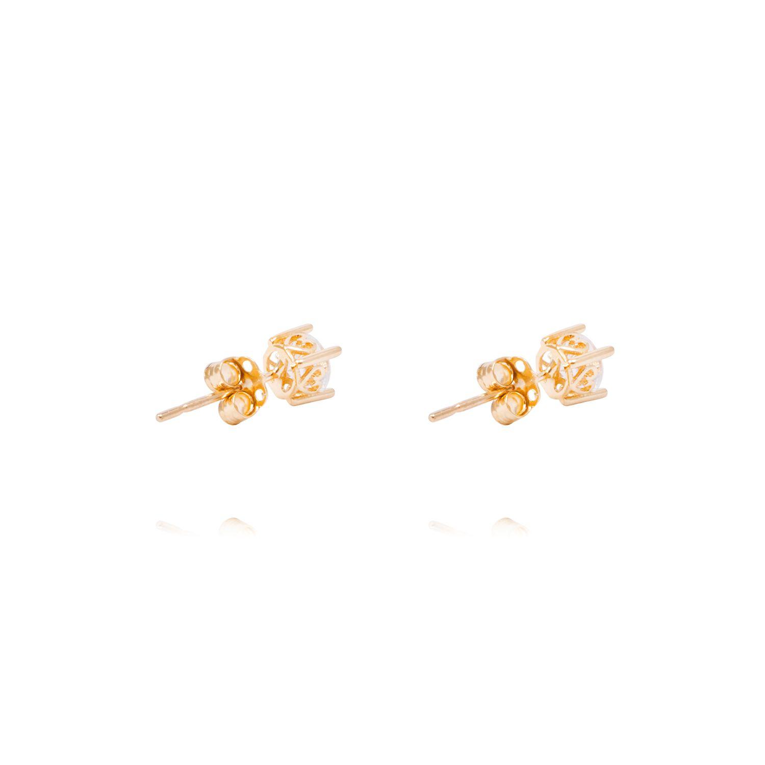 Aros Oro Amarillo 18kt Circonita con Engaste de Corazón-2
