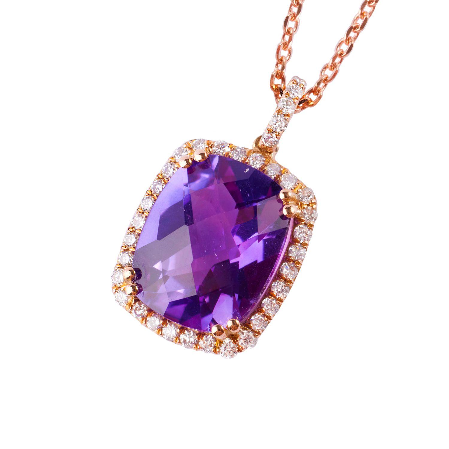 Collar de Oro 18kt con Diamantes Amatista-0