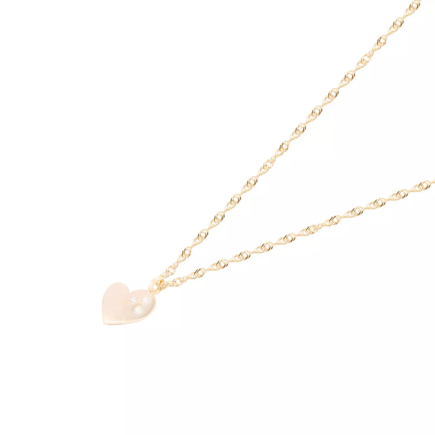 Collar de Oro 18kt Corazón Circonita-0