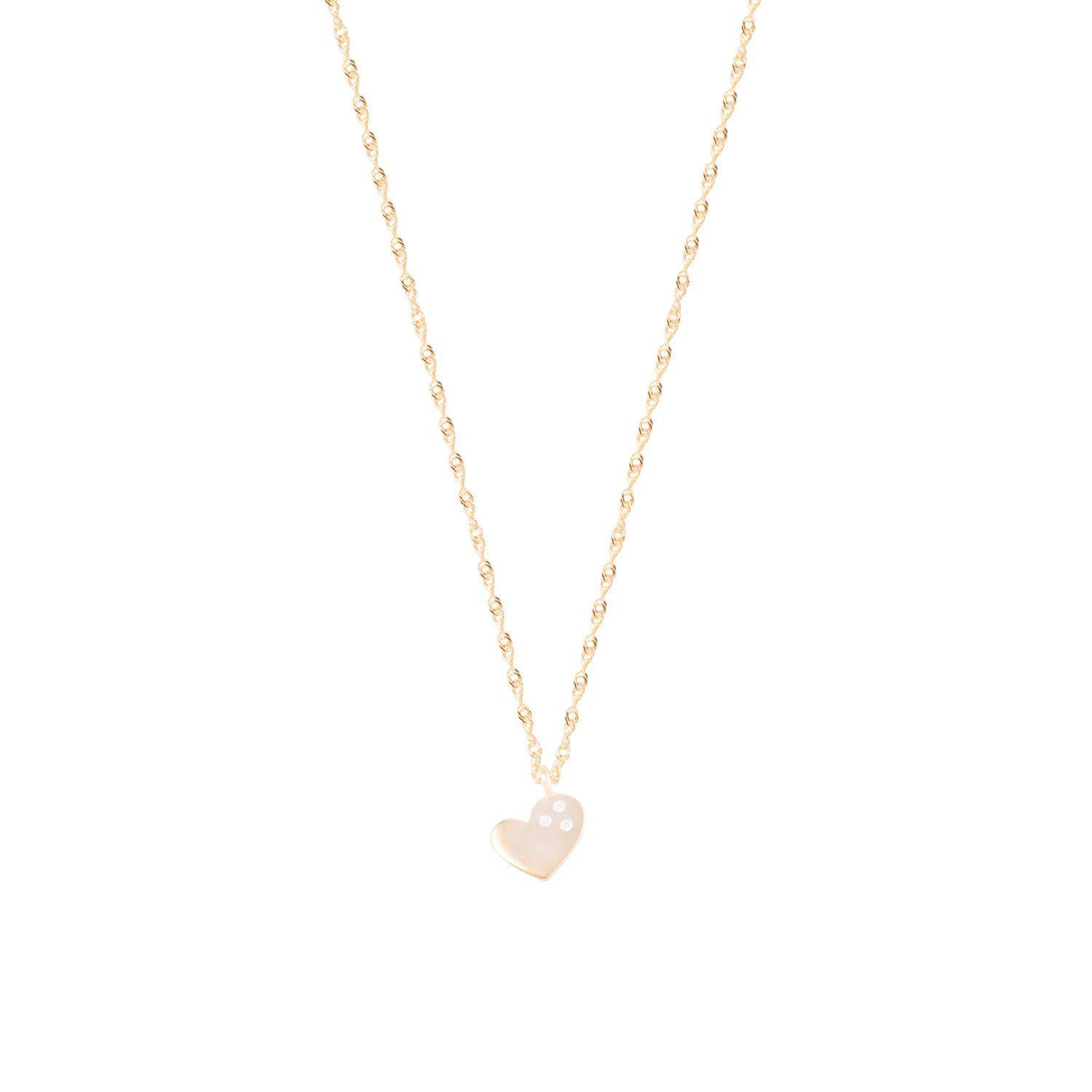 Collar de Oro 18kt Corazón Circonita-2