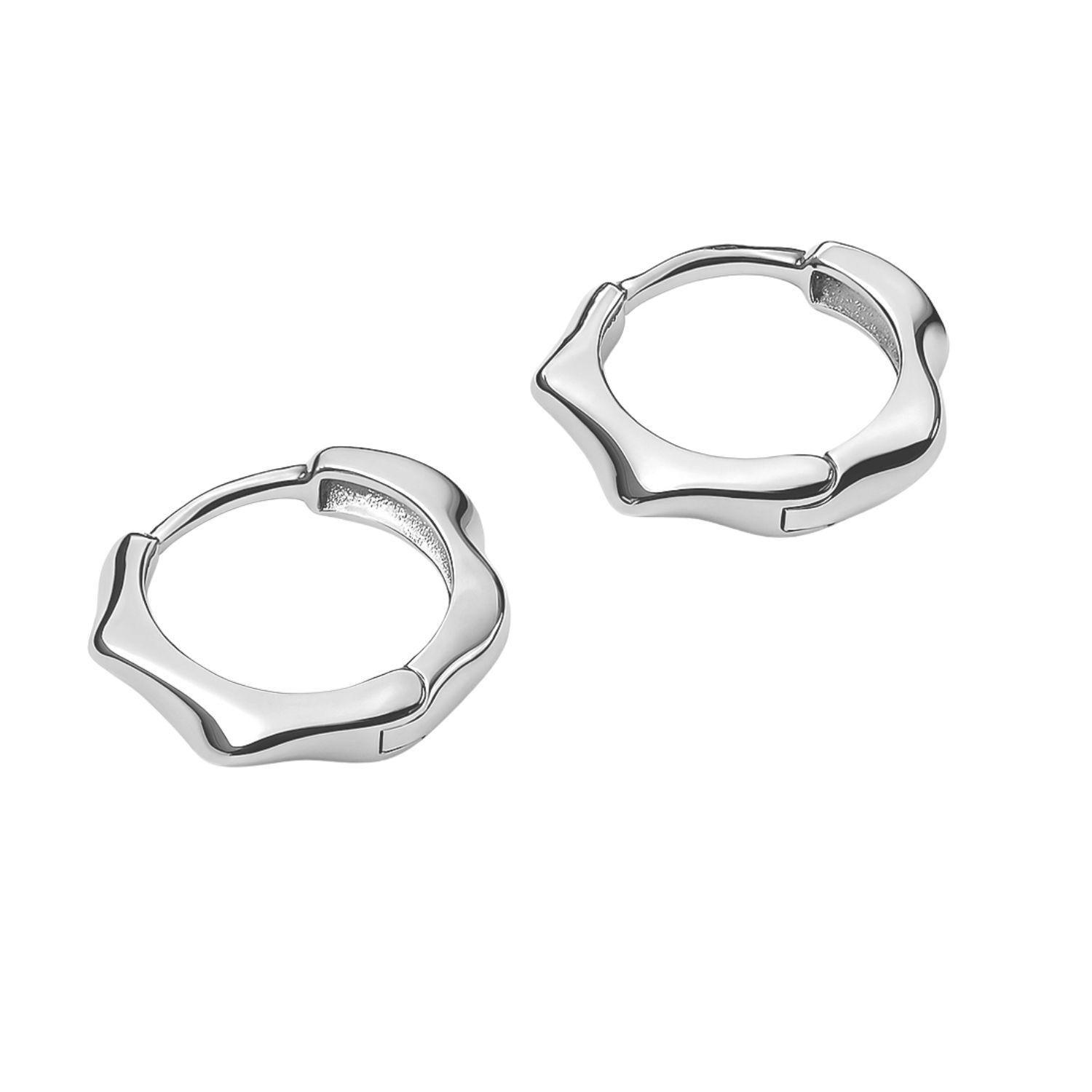 Aros de Plata Esterlina 925 Argollas Geométricas-2