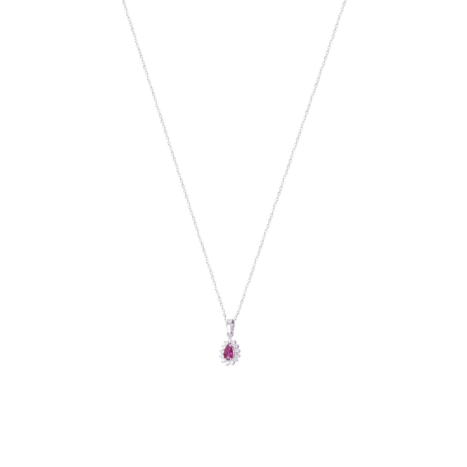 Cadena de Oro 18 kt Rubí con 39 puntos de diamante-2