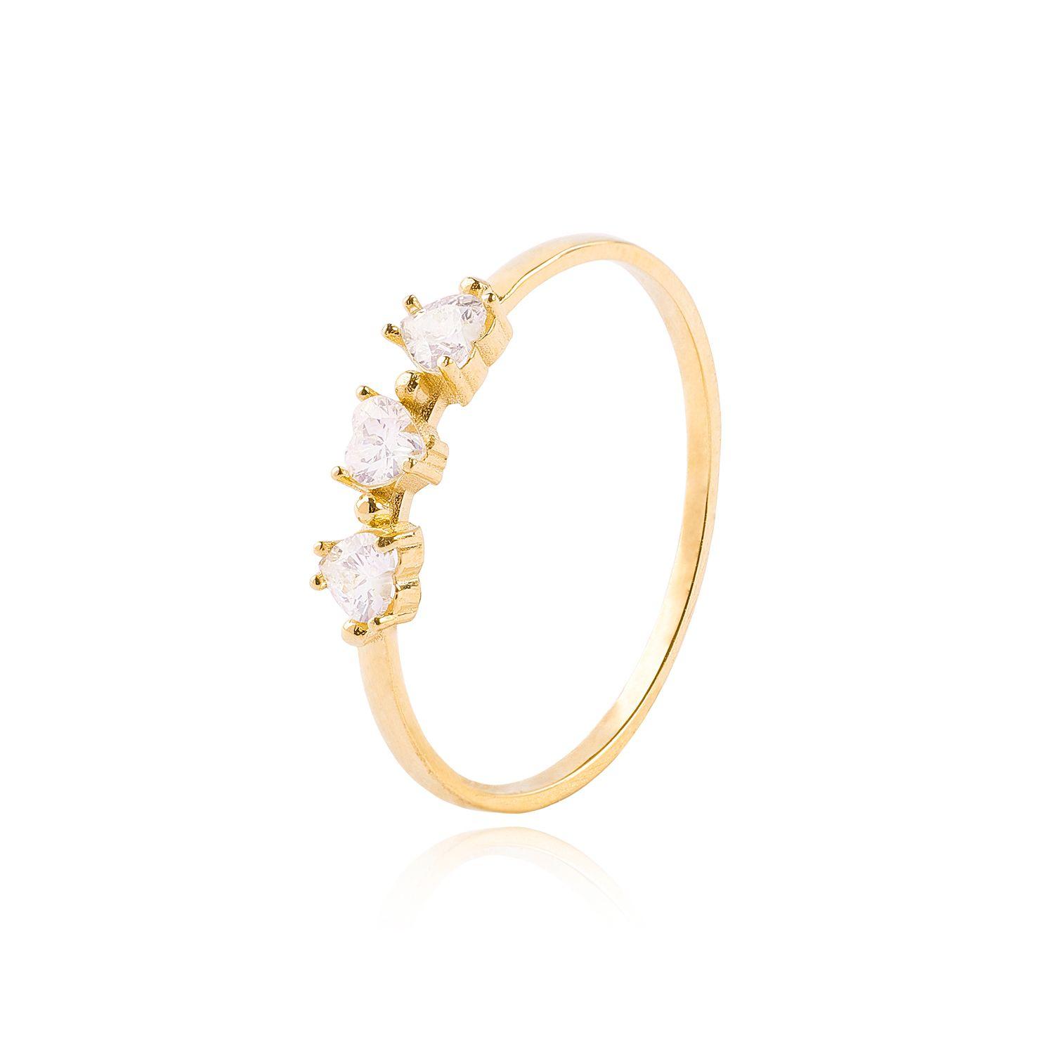 Anillos de Oro 18kt Modelo Corazón Circón-0