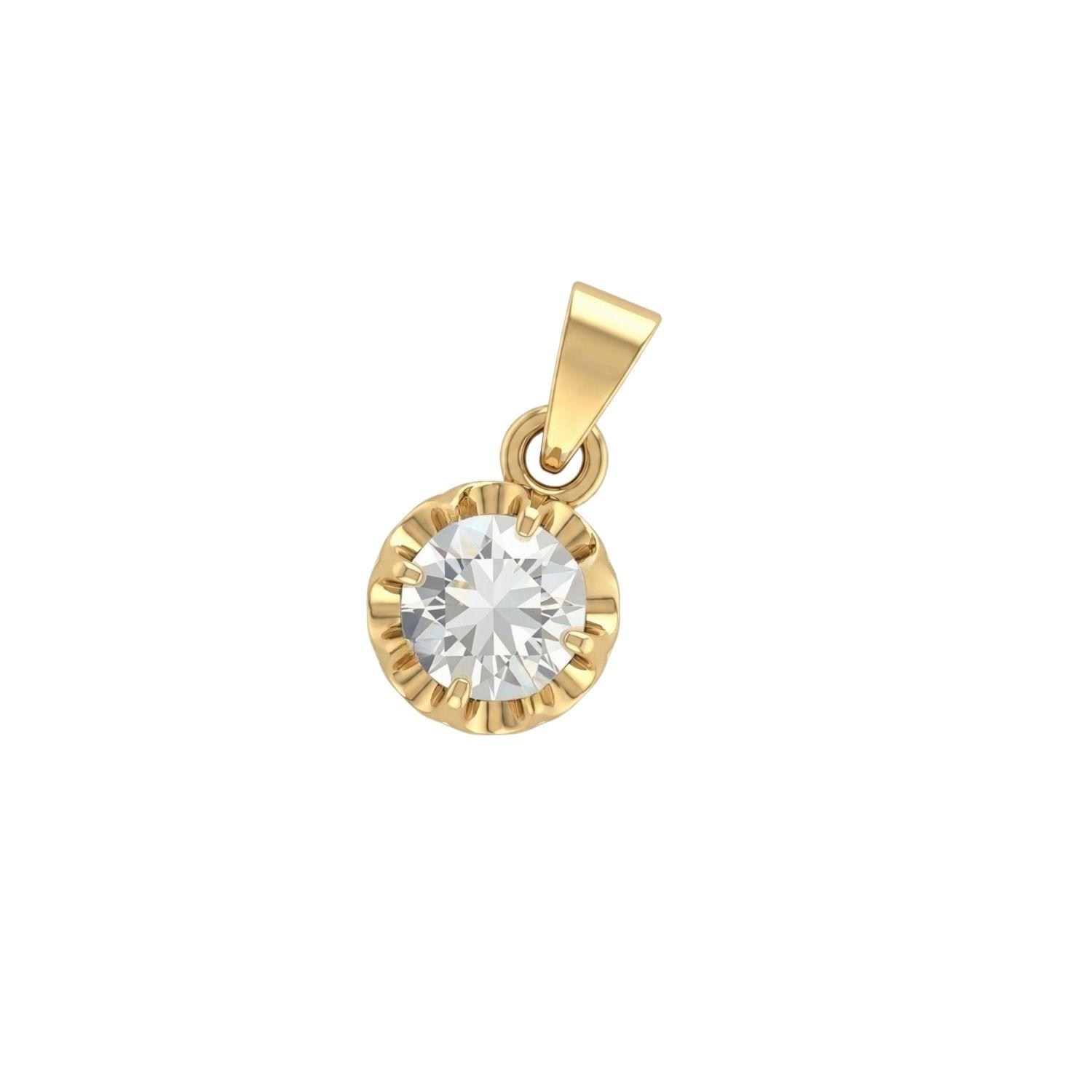 Colgante Oro Miel 18kt Sol con Garras de Circon 5mm-0
