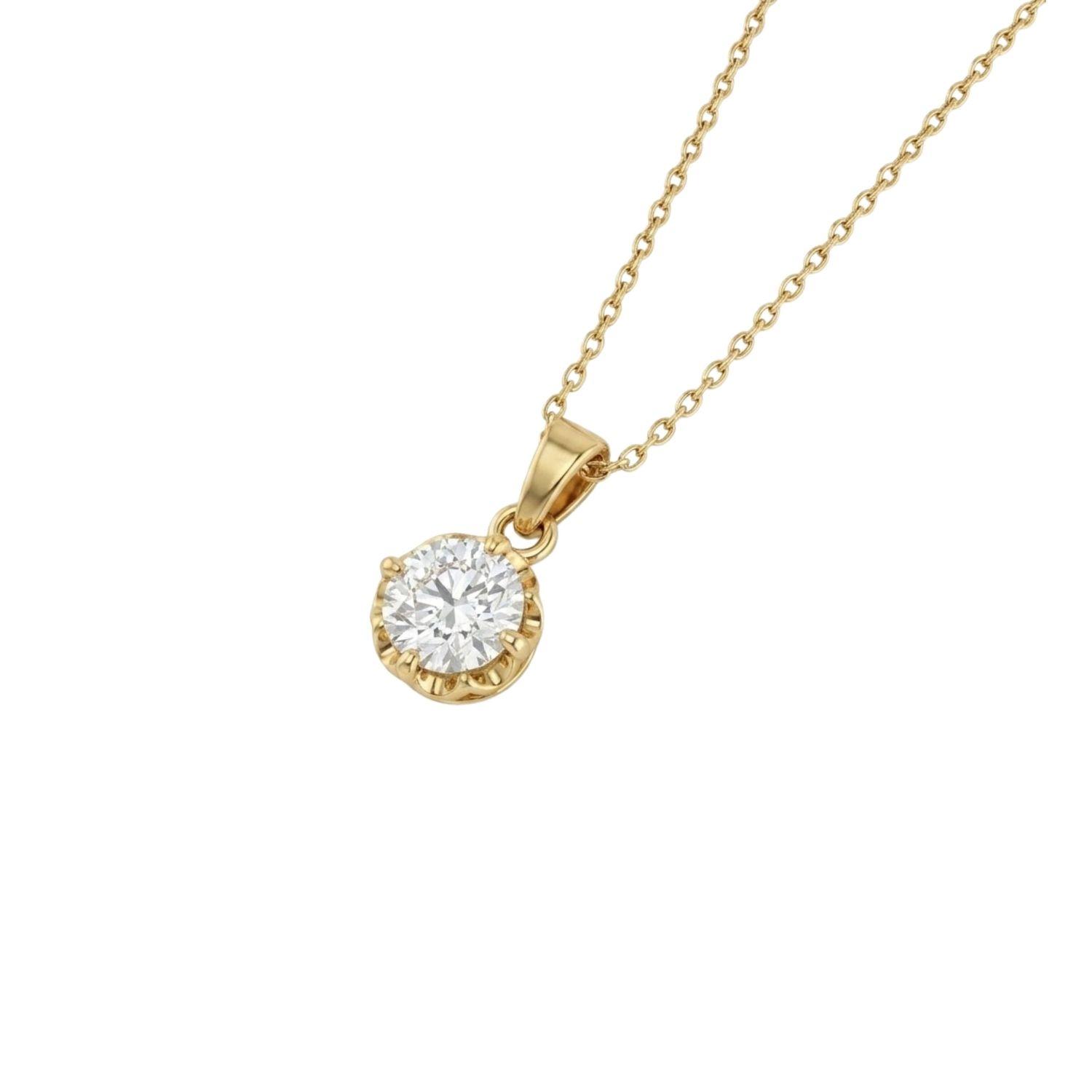 Colgante Oro Miel 18kt Sol con Garras de Circon 5mm-1