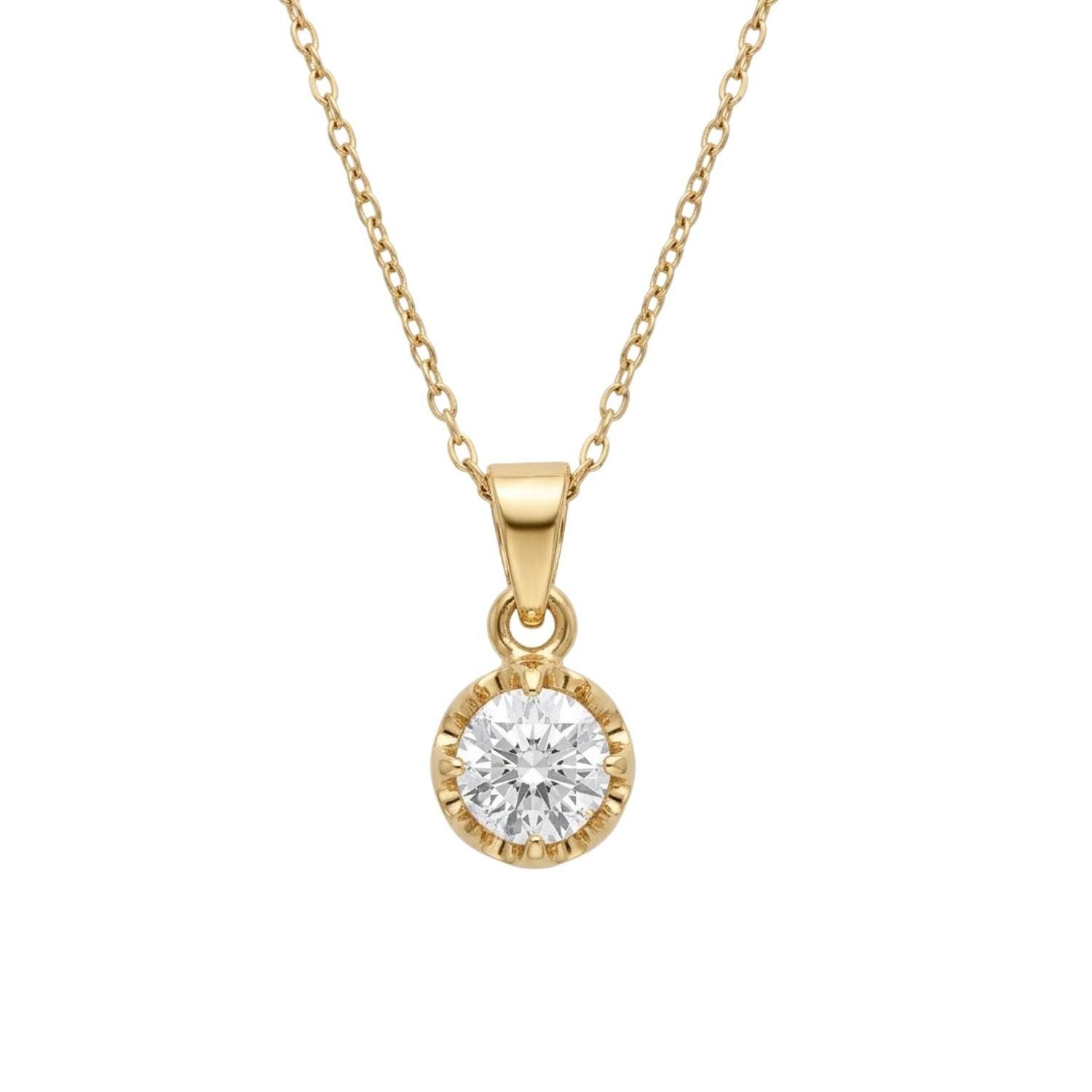 Colgante Oro Miel 18kt Sol con Garras de Circon 5mm-2