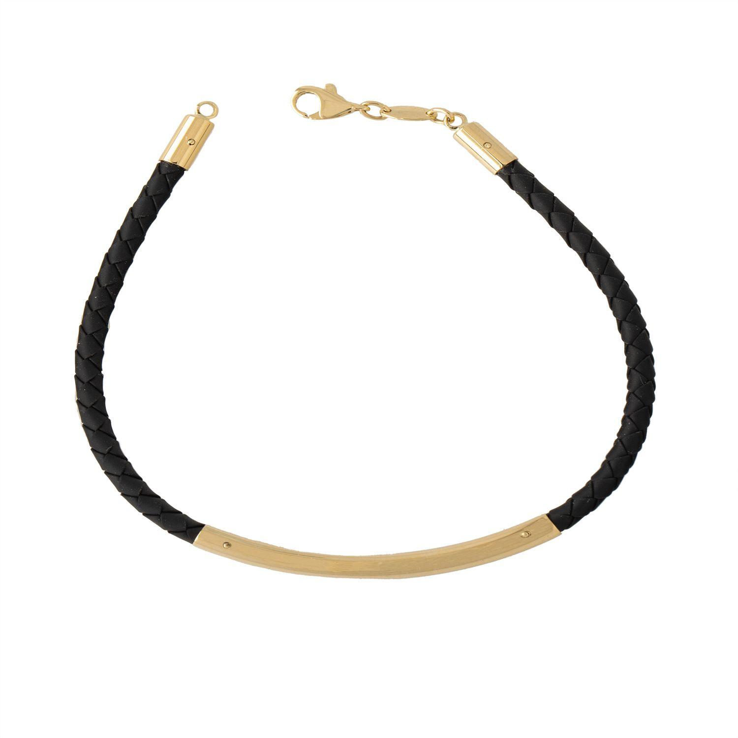 Pulsera de Oro 18kt Cuero Redondo-2