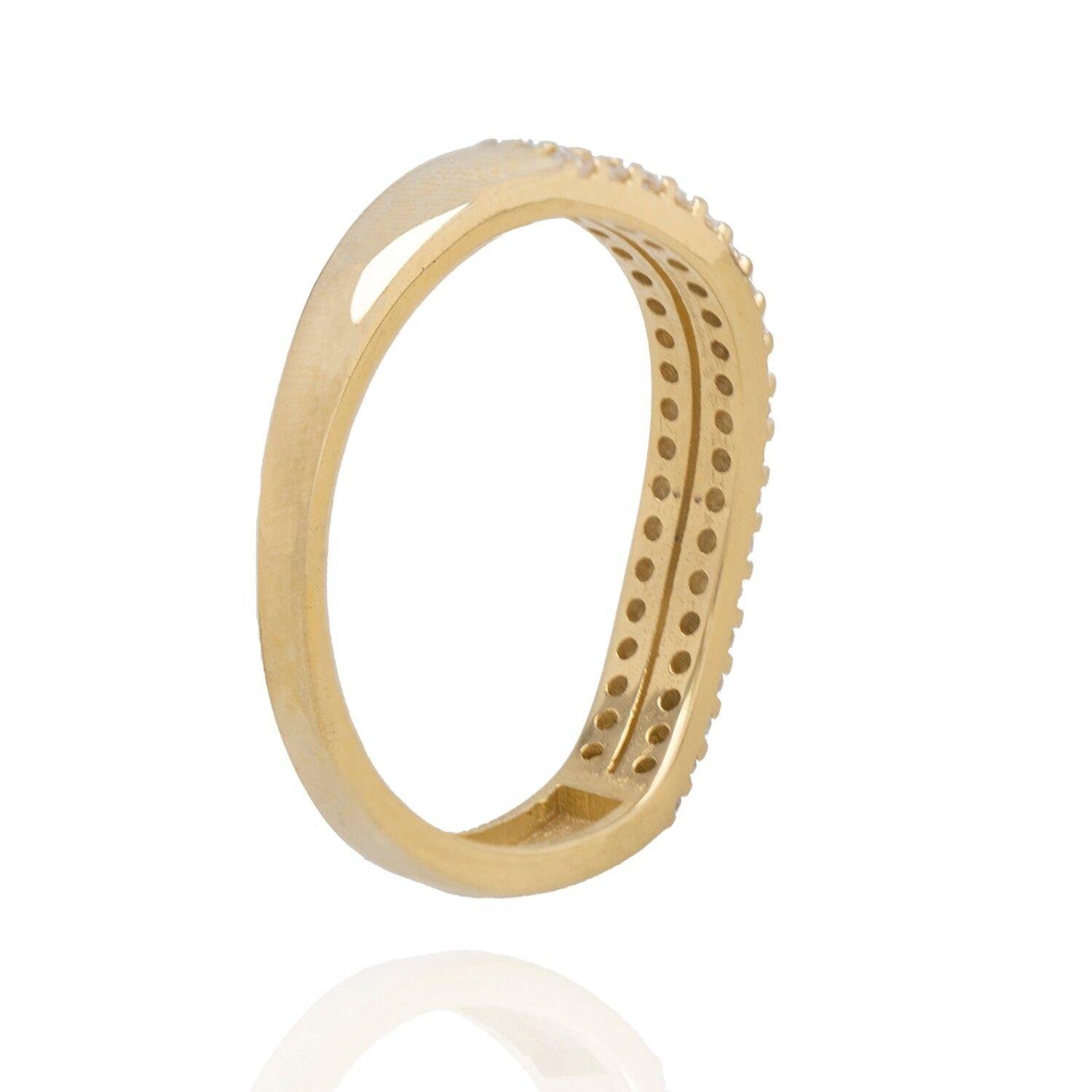 Anillo Compromiso de Oro 18Kt Cintillo doble Circon-2