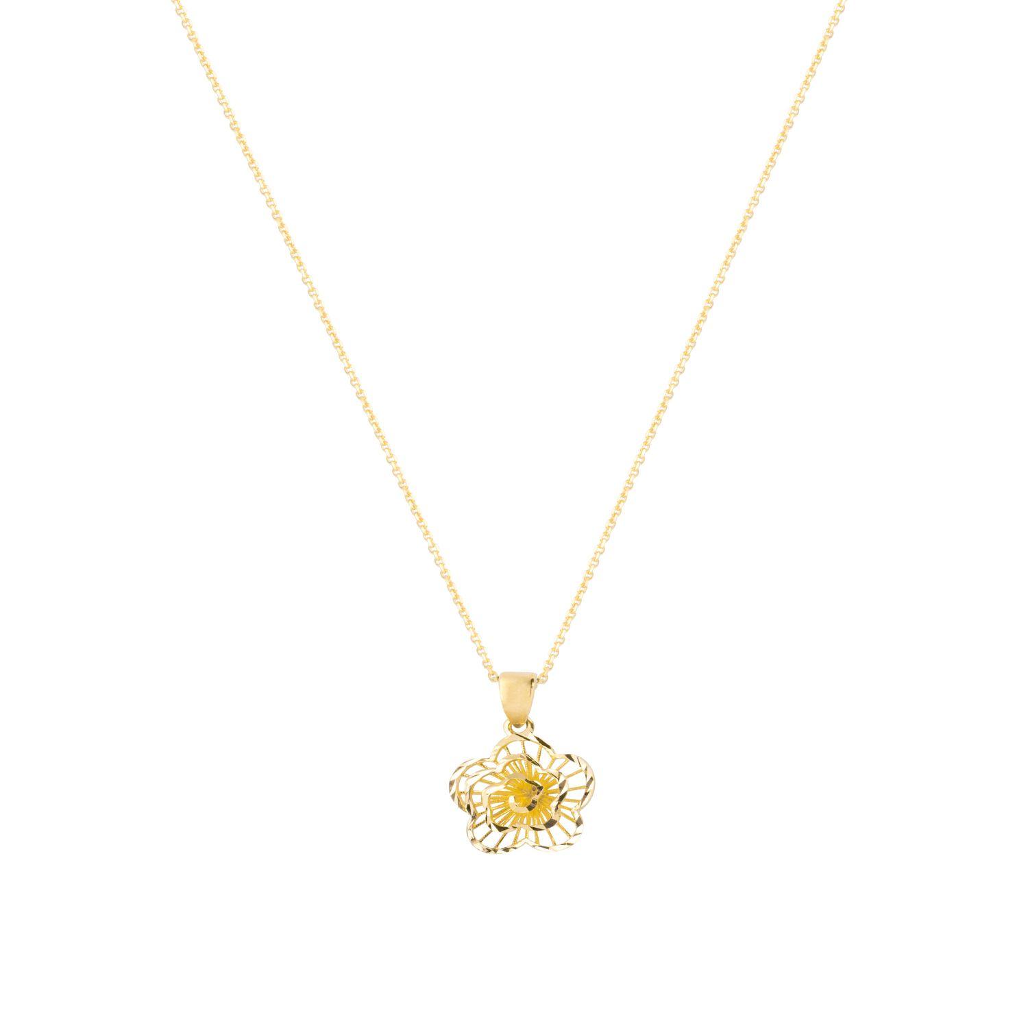 Colgante de Oro 18kt Flor Remolino-1