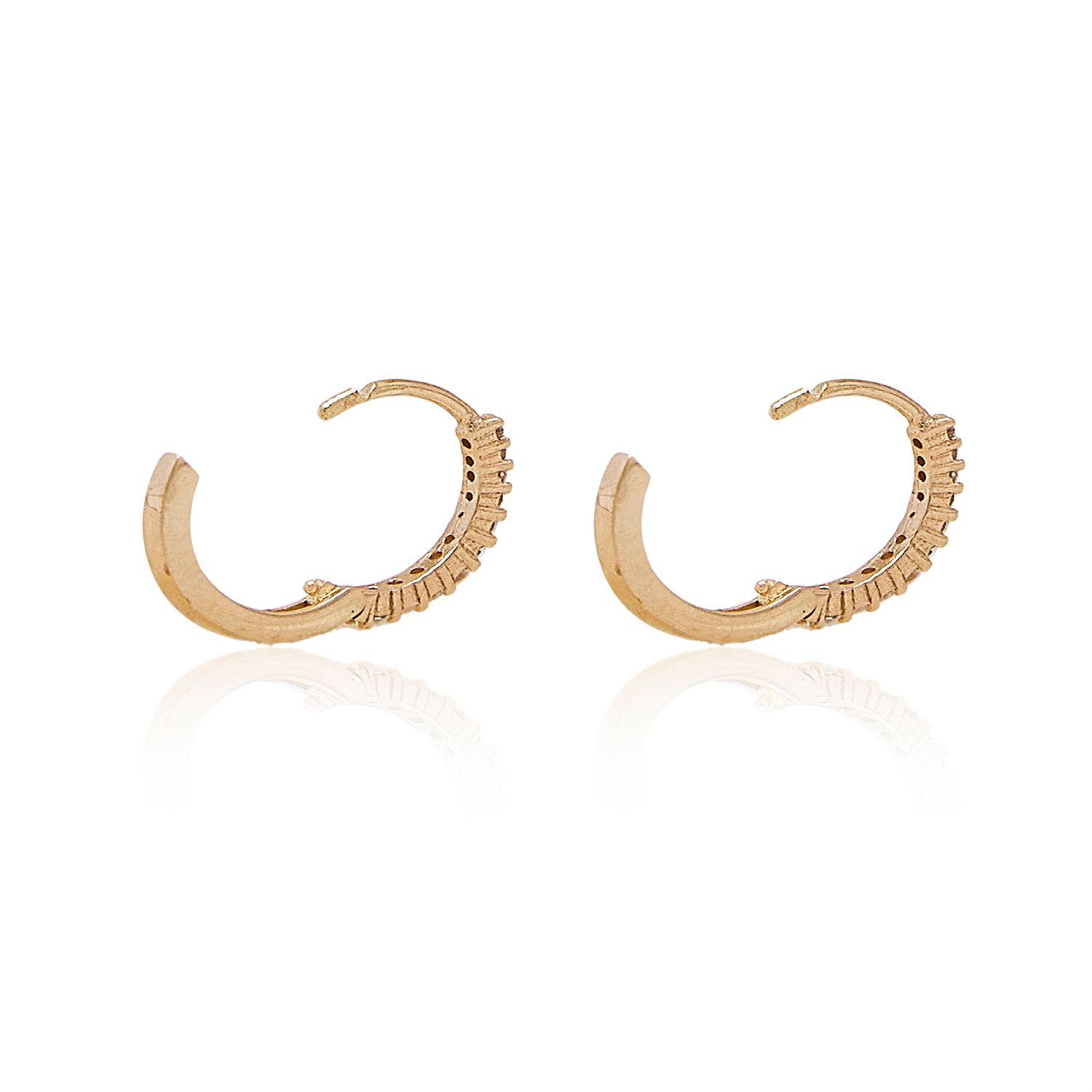 Aros de Oro 18 kt Modelo Argollas Circón-2