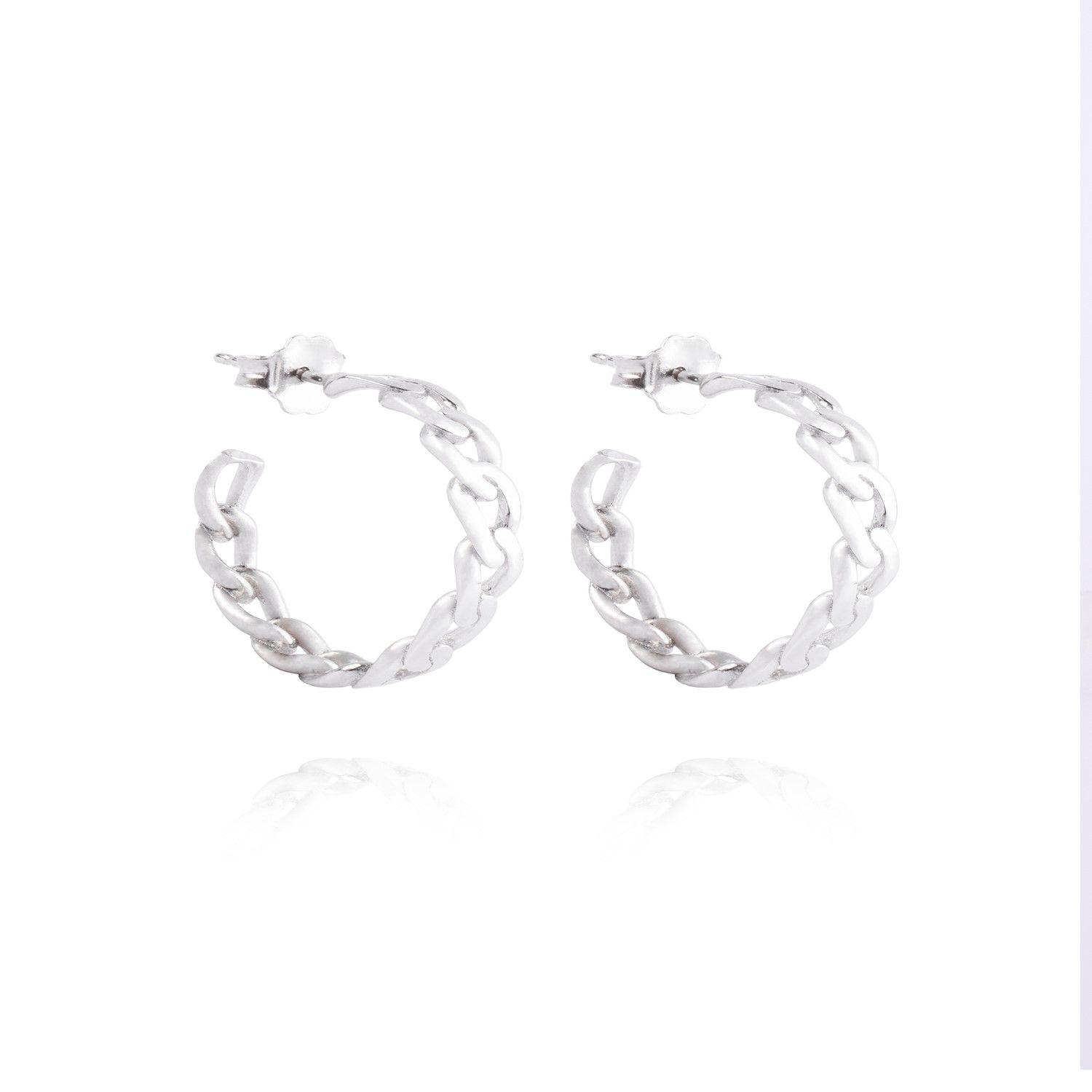 Aros de Plata Esterlina 925 Argollas Groumet-2