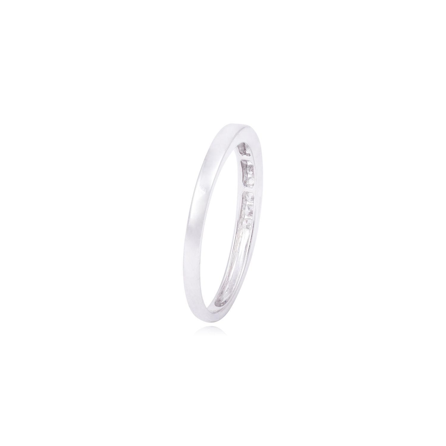Anillo de Oro Blanco 18kt Riel con Diamantes 10Pts-2