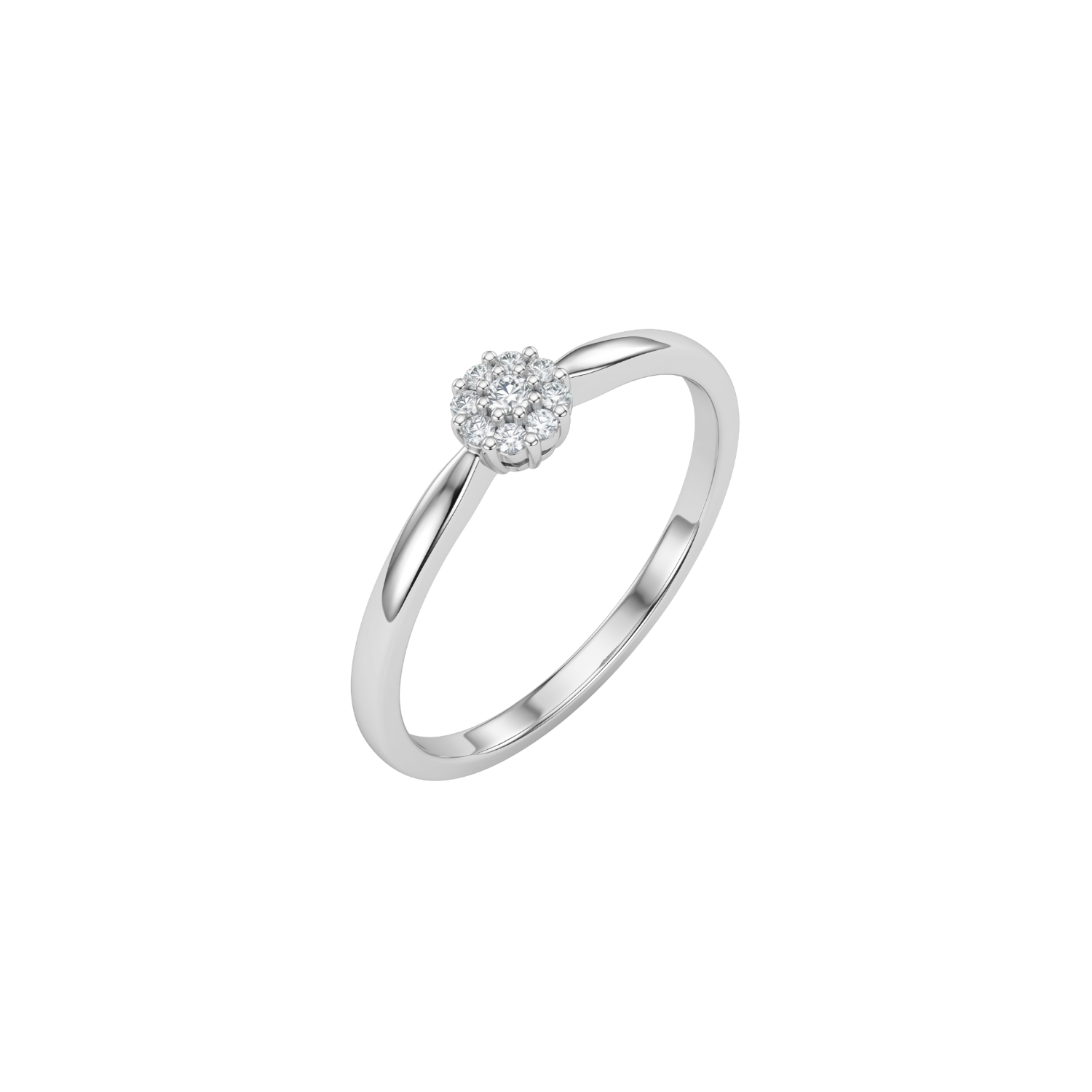 Anillo Oro Blanco 18kt Diamantes 9Pts Roseta-0