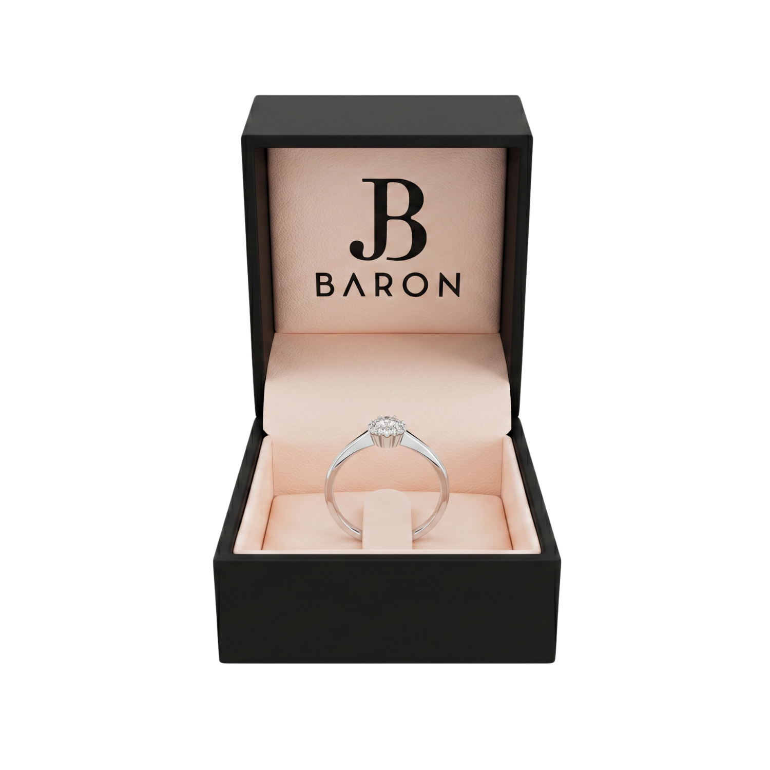 Anillo Oro Blanco 18kt Diamantes 9Pts Roseta-2
