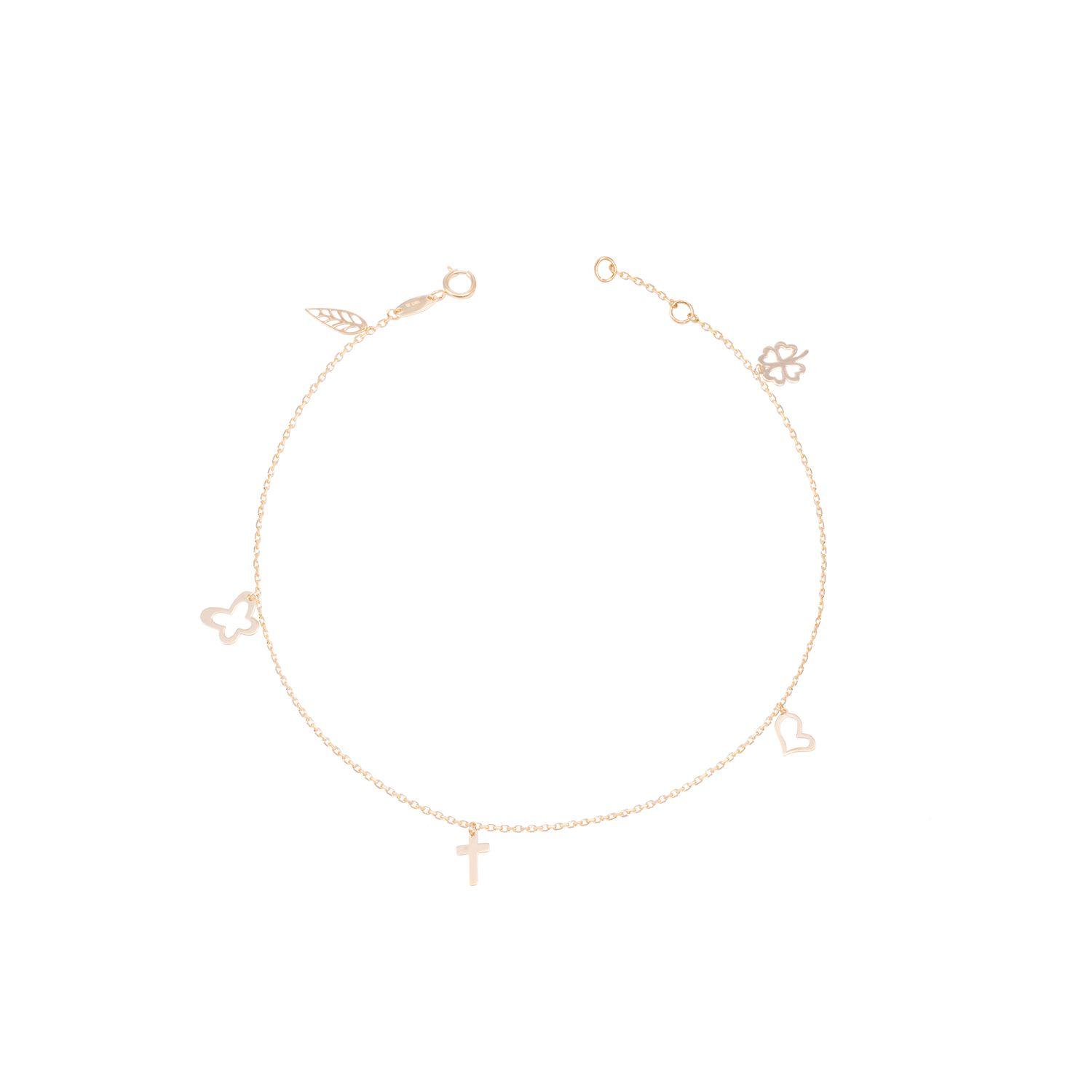 Tobillera Oro Amarillo 18kt Decoraciones-3