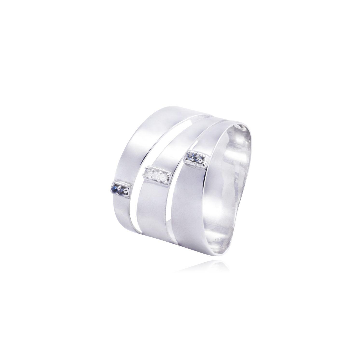 Anillo de Oro Blanco 18kt con Diamantes de 1,5Pts-0
