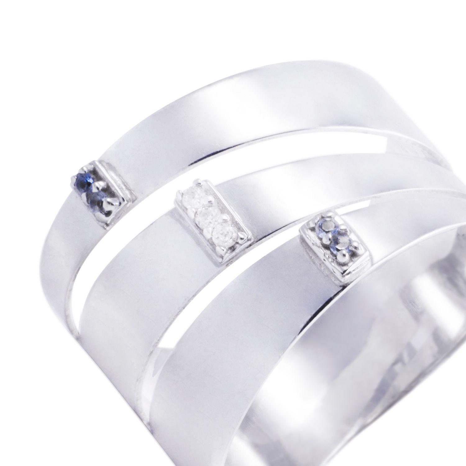 Anillo de Oro Blanco 18kt con Diamantes de 1,5Pts-1