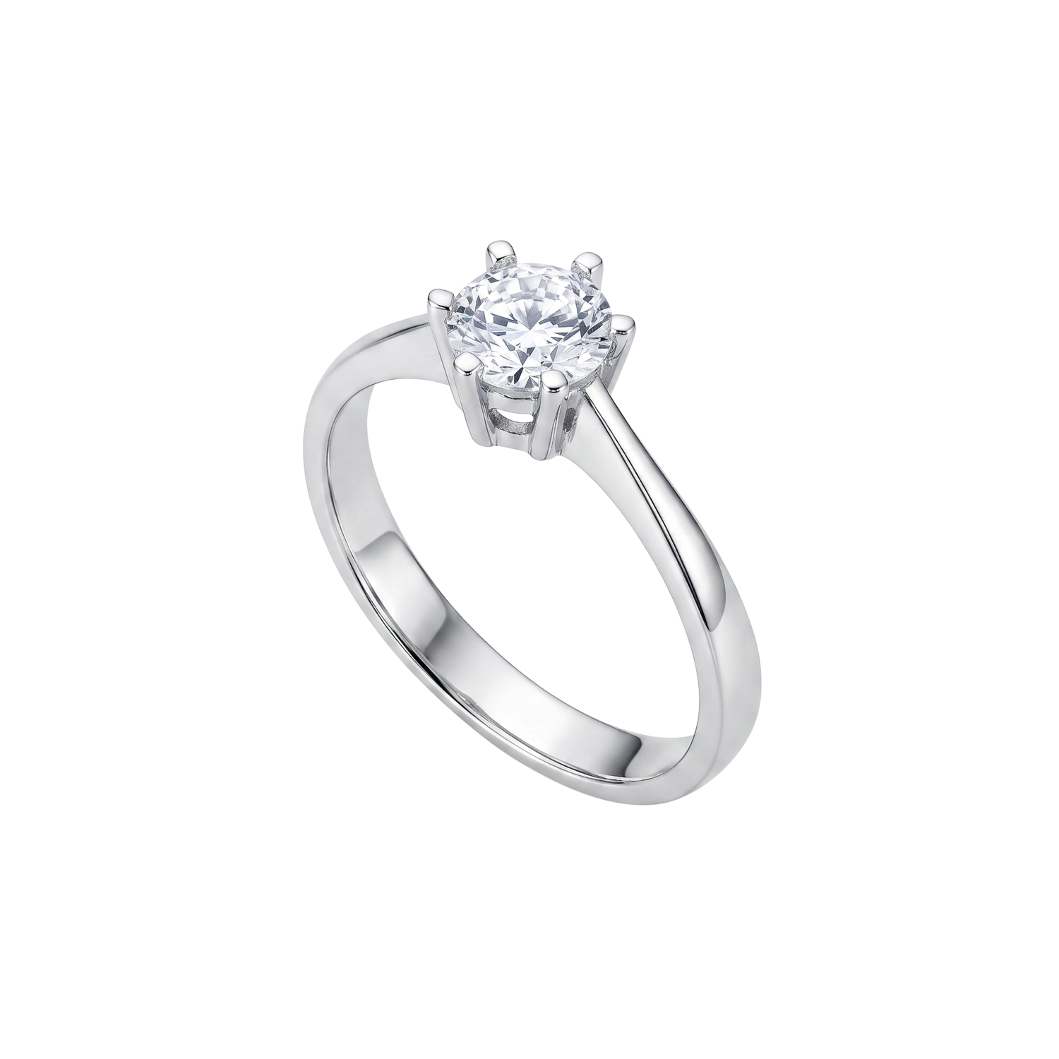 Anillo de Plata Esterlina 925 Solitario 6 Grifas Circon-1