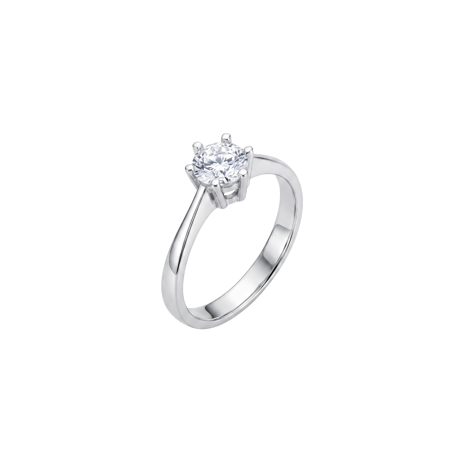 Anillo de Plata Esterlina 925 Solitario 6 Grifas Circon-2