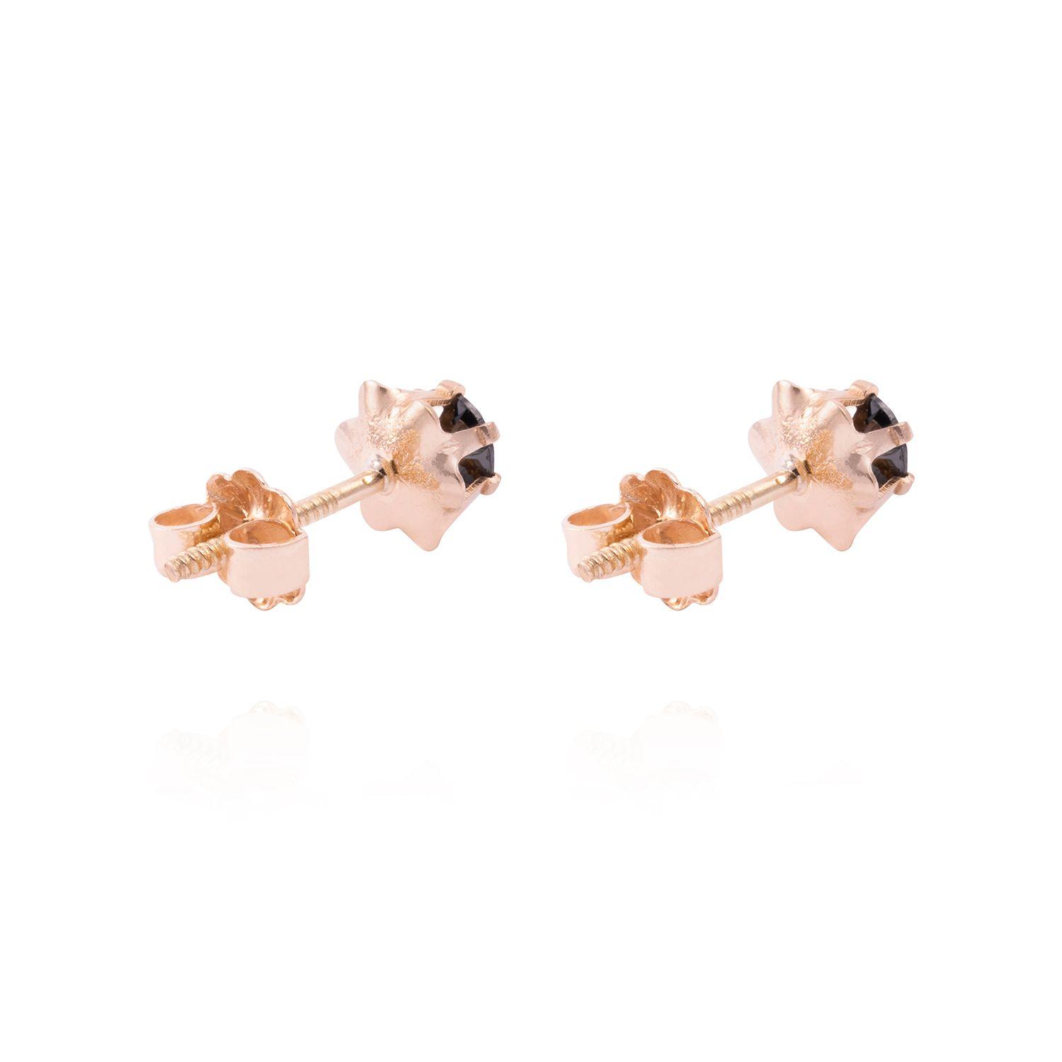 Aros Oro Miel 18kt Ónix 4mm-2