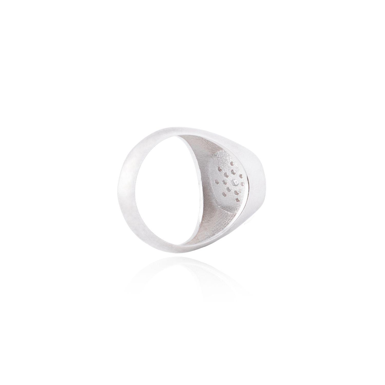 Anillo de Plata Esterlina 925 Sello Estrella Circon-1