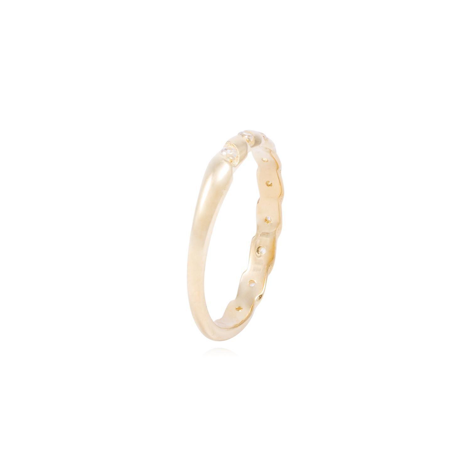 Anillode Oro 18Kt de Compromiso 1/2 Cintillo con Circon-2