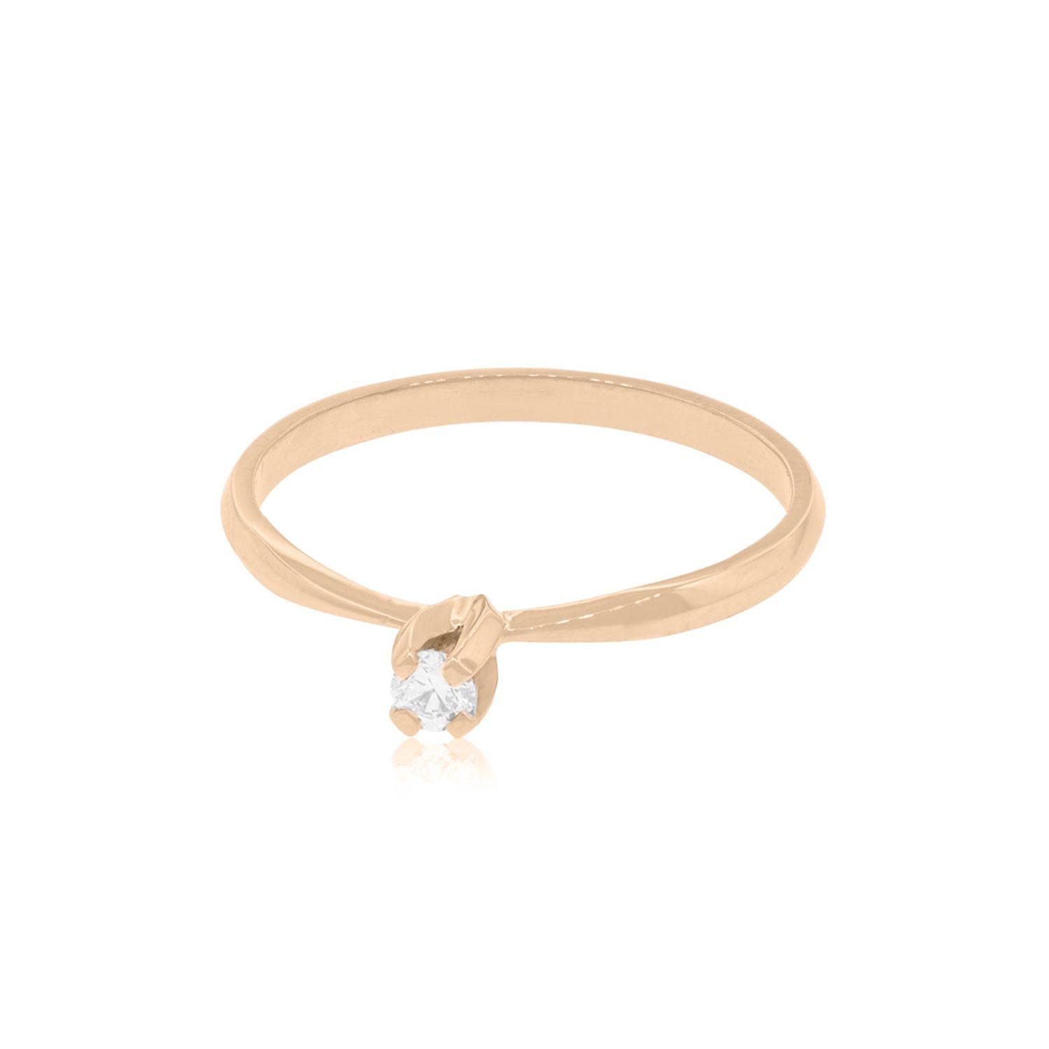 Anillo Compromiso Oro Rosado 18kt Niza Solitario de 10ptos-2