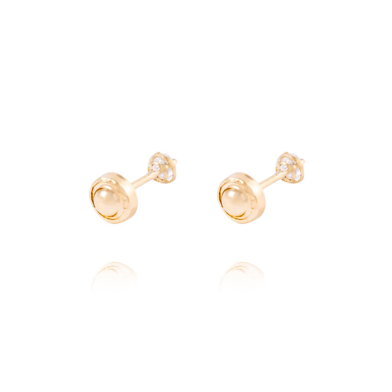 Aros de Oro de 18kt Circón solitario 3mm-2