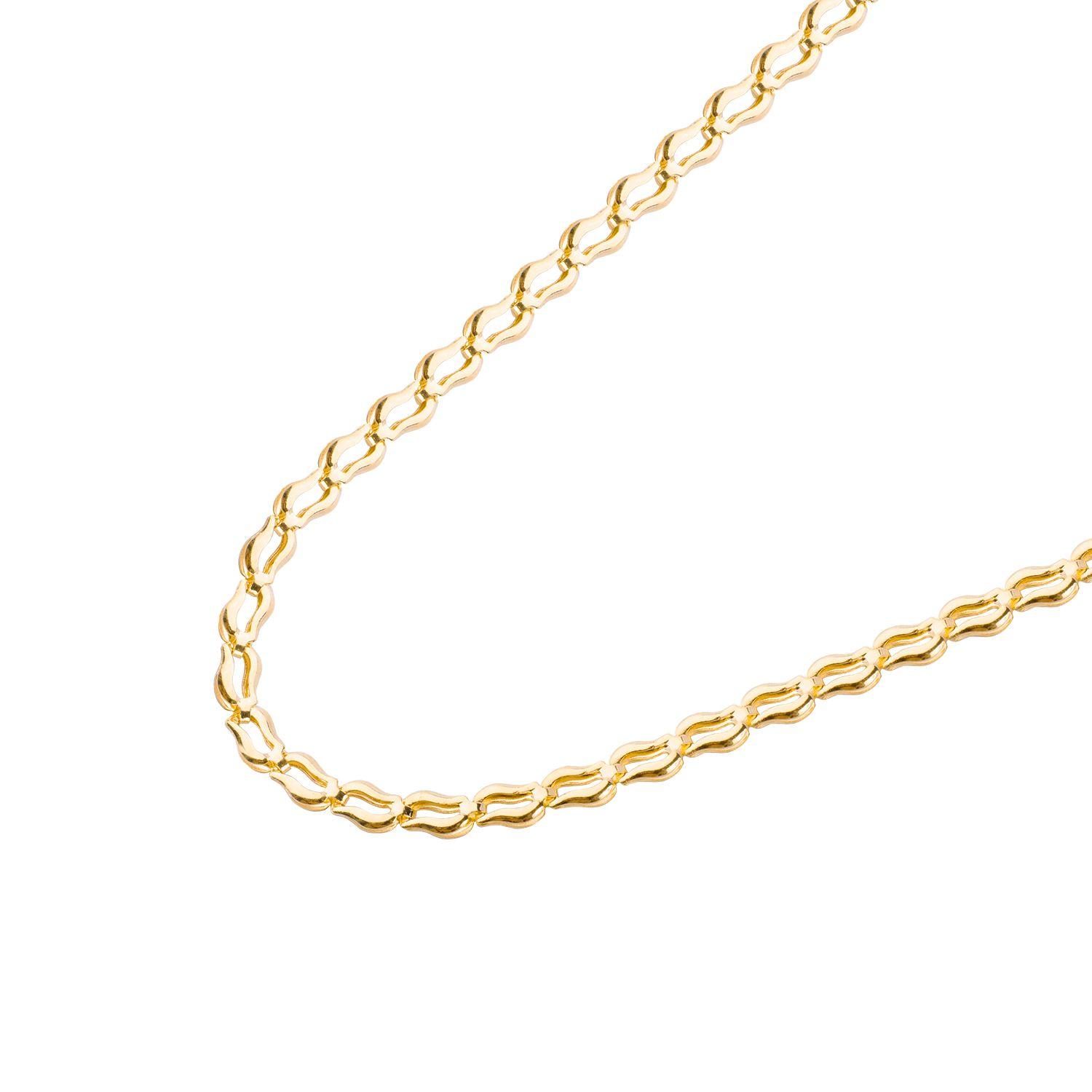 Collar de Oro 18kt Eslabones con Ondas-0