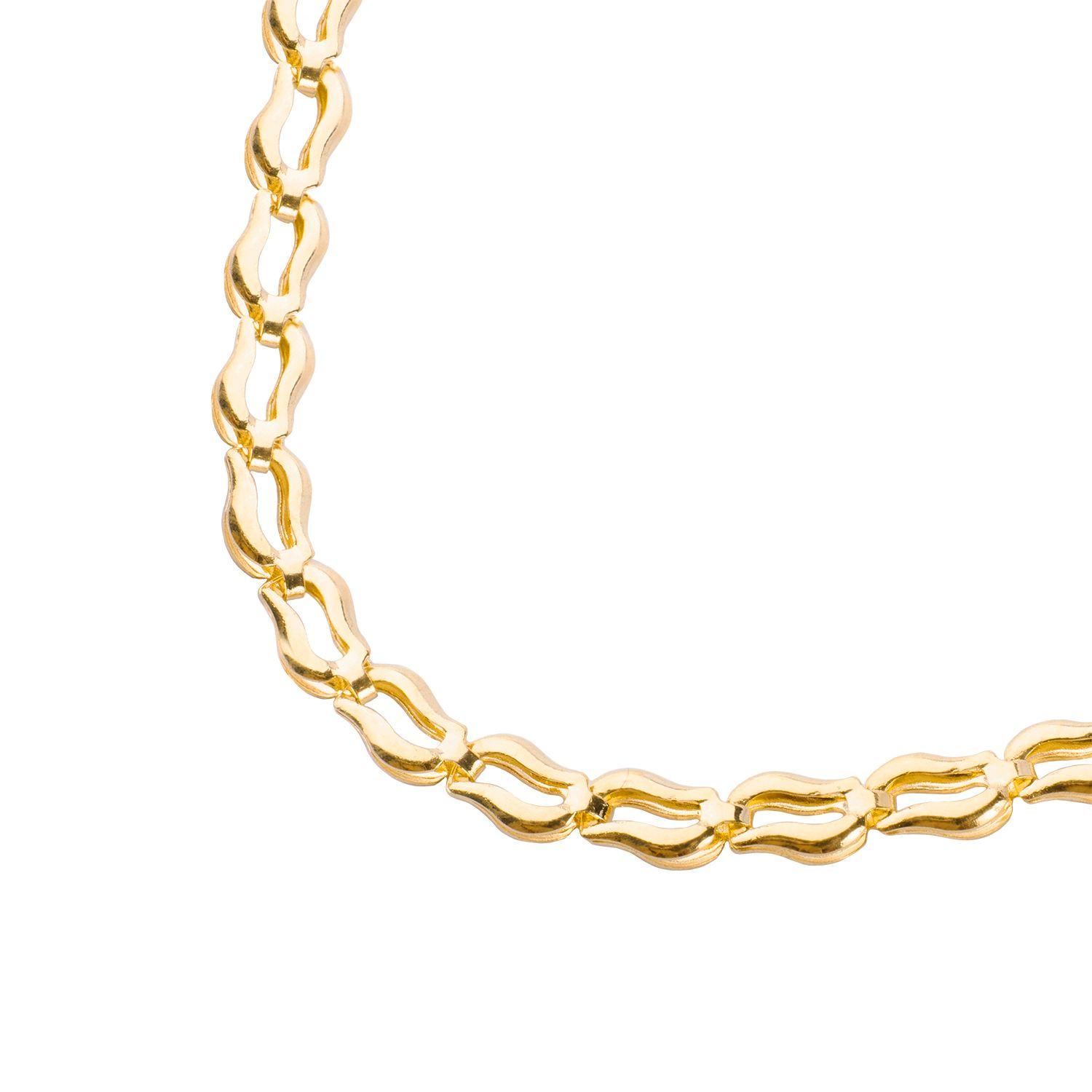 Collar de Oro 18kt Eslabones con Ondas-1