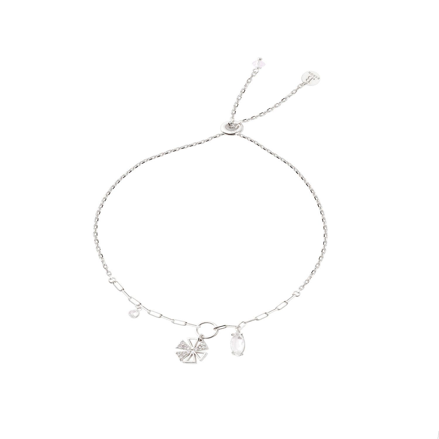 Pulsera Plata Esterlina 925 Anillo Trébol Circonitas-2