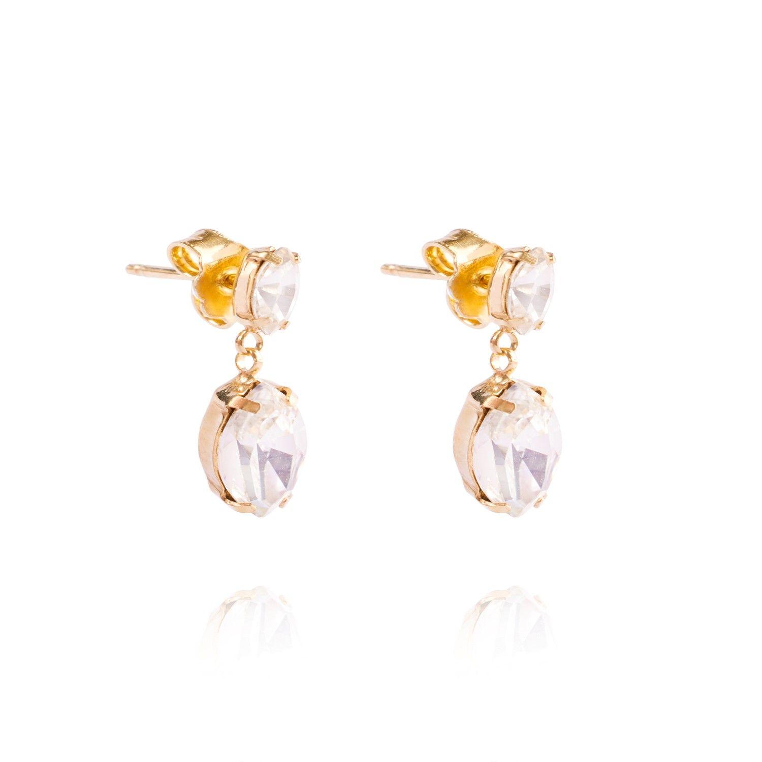 Aros de Plata Esterlina 925 Doble Circonita Ovalado-2