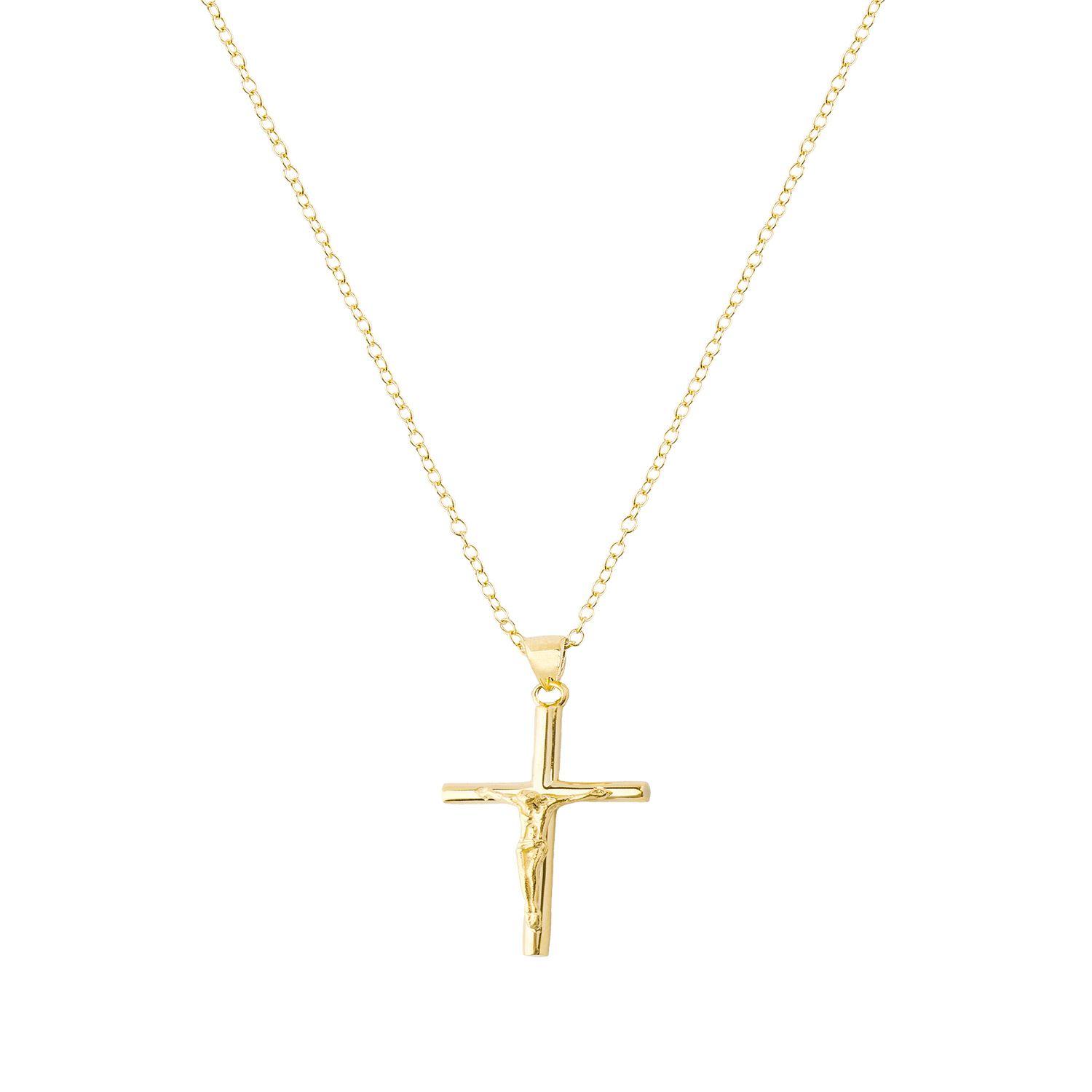 Colgante de Oro 18kt Cruz con Cristo-1