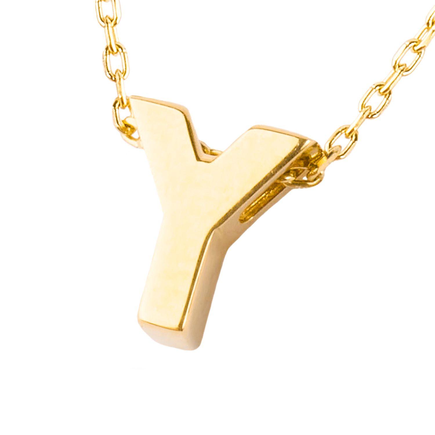 Collar de Oro 18kt Letra Y-2